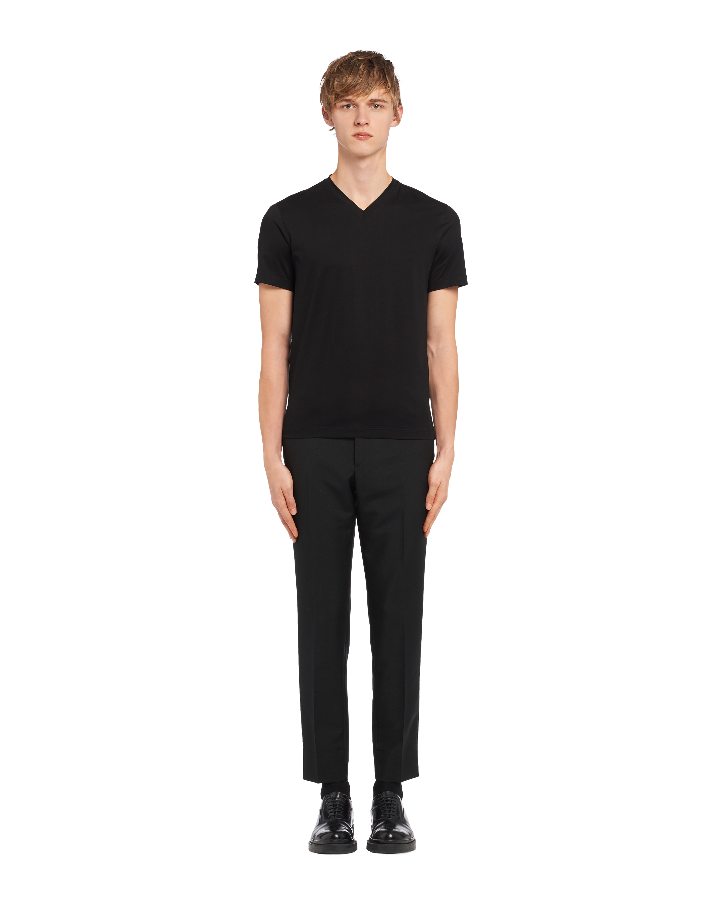 ブラック ストレッチコットン Tシャツ Prada ブラック ストレッチコットン Tシャツ Prada