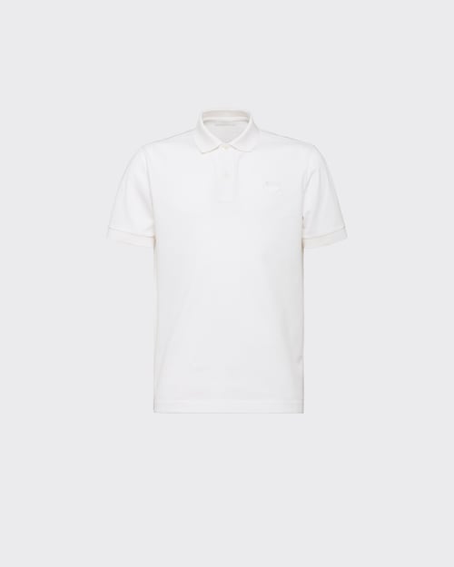 White Piqué polo shirt | Prada