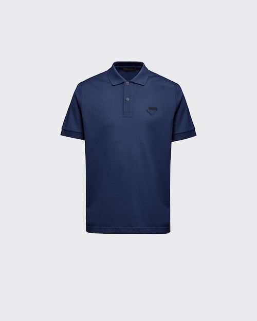 Navy Piqué polo shirt | Prada Navy Piqué polo shirt | Prada