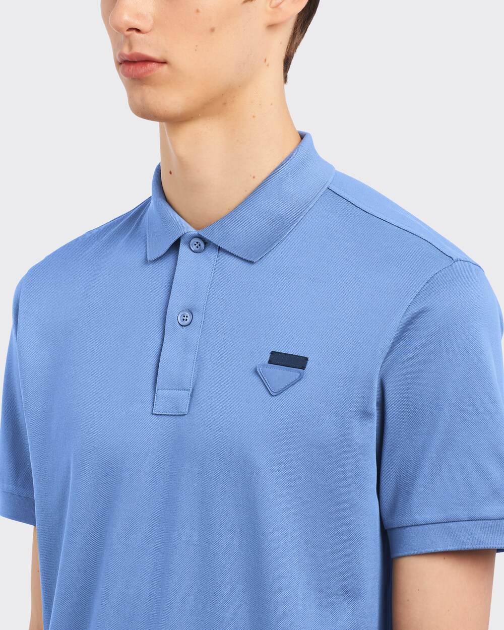 Periwinkle Blue Piqué polo shirt | Prada