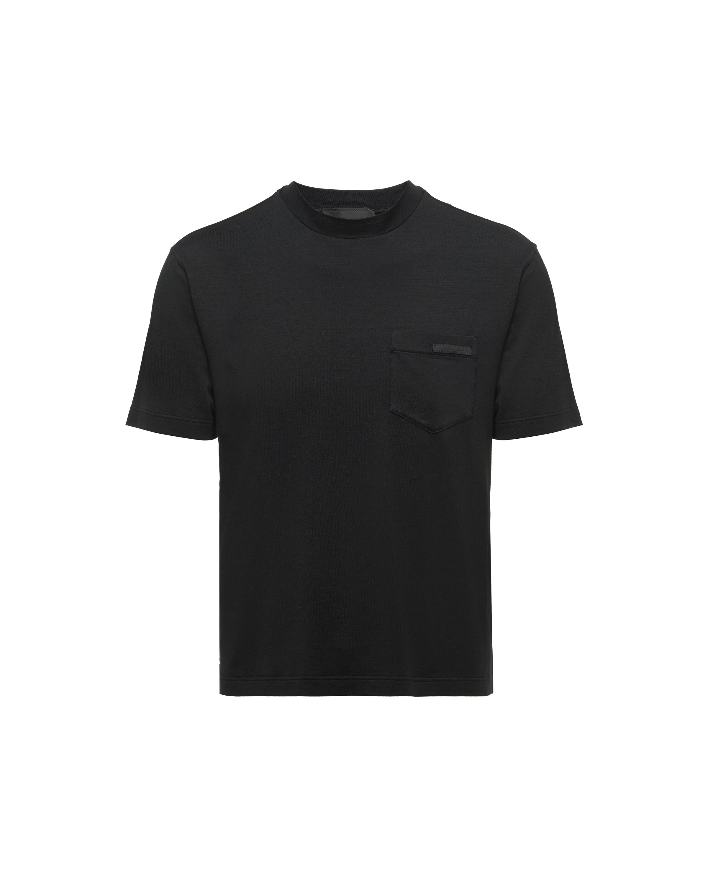 prada 胸前口袋装饰弹力丝质t恤 1