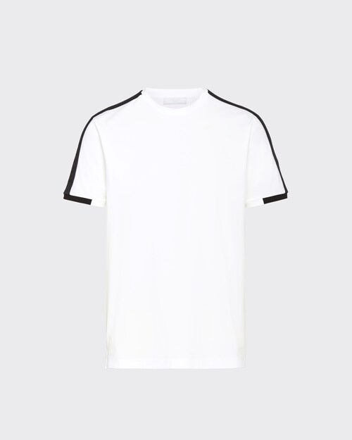 White T-shirt with knit insert | Prada