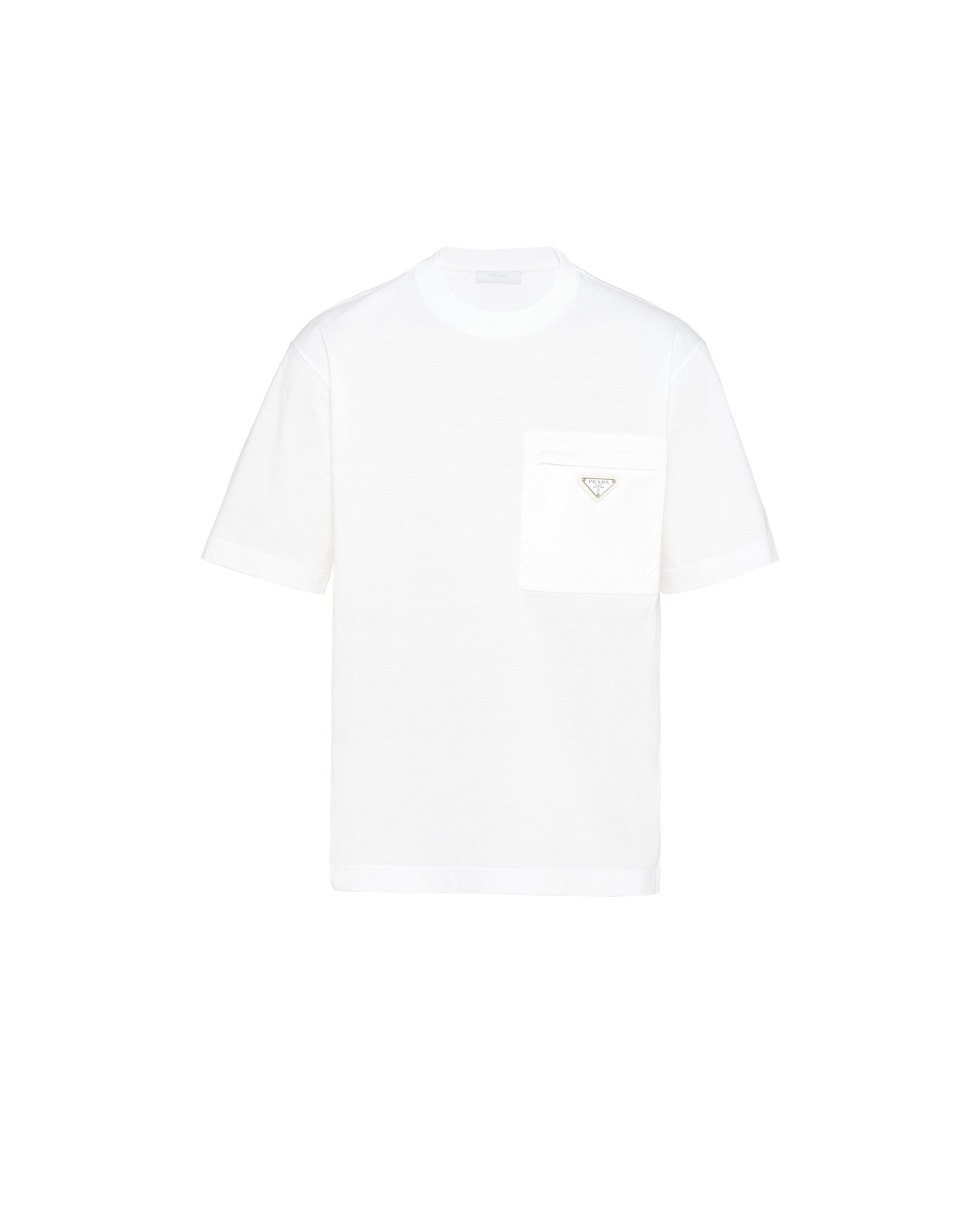 Shop Prada Re-nylon And Jersey T-shirt In White