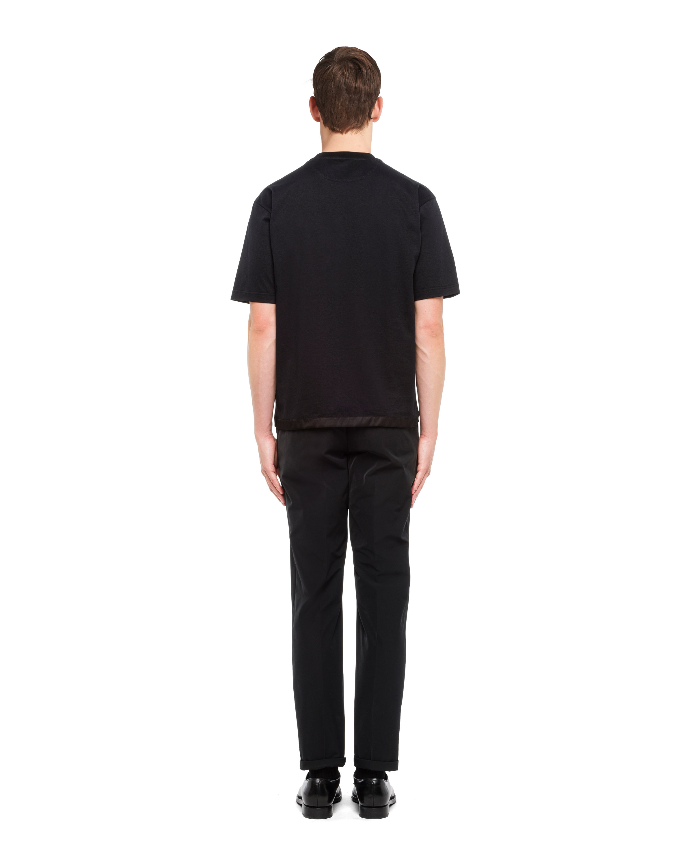 Black Cotton T-shirt with nylon pocket 
