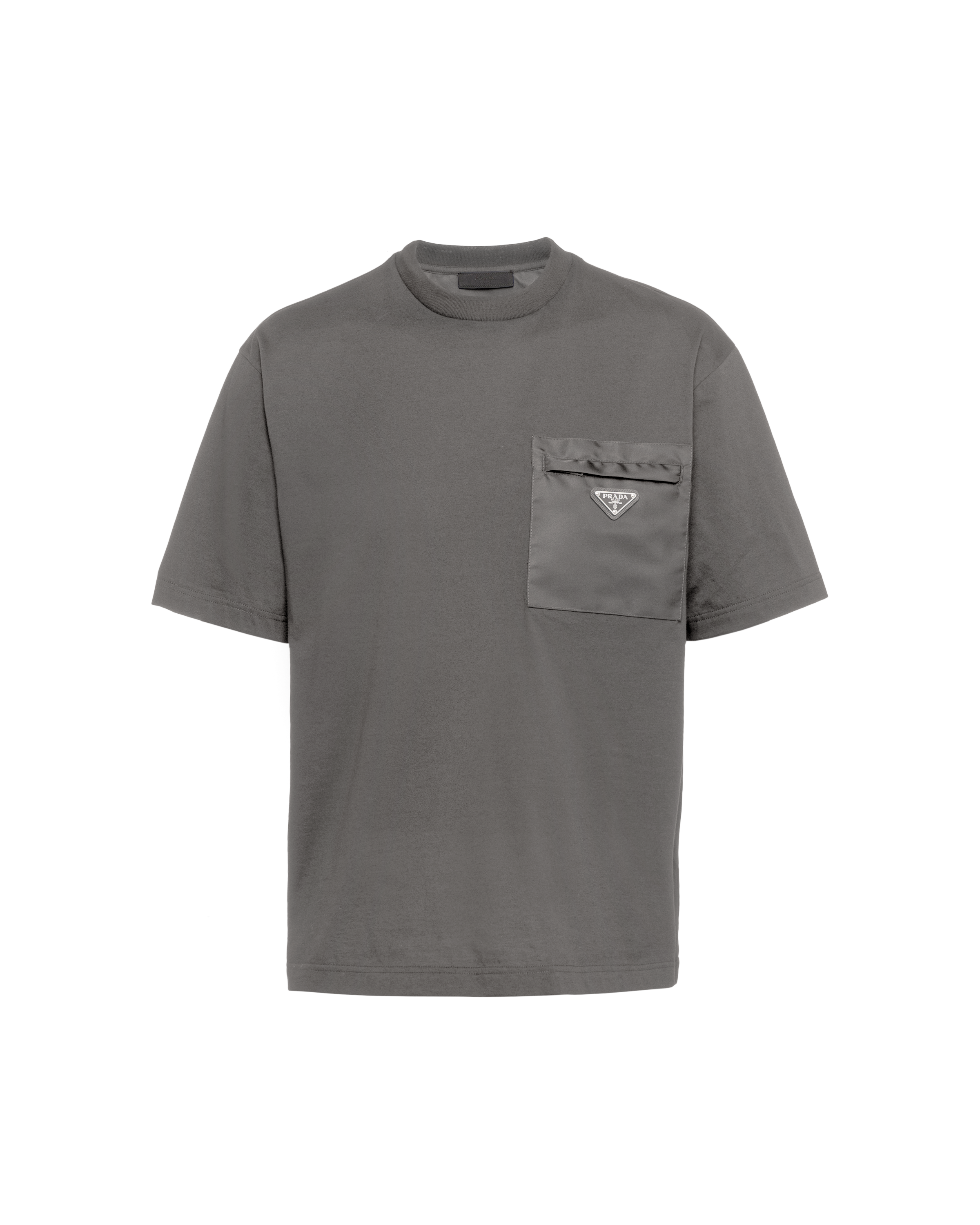 Cotton T-shirt with nylon pocket | Prada