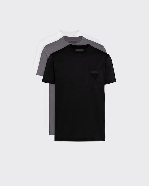 White Jersey T-shirt, three-pack | Prada