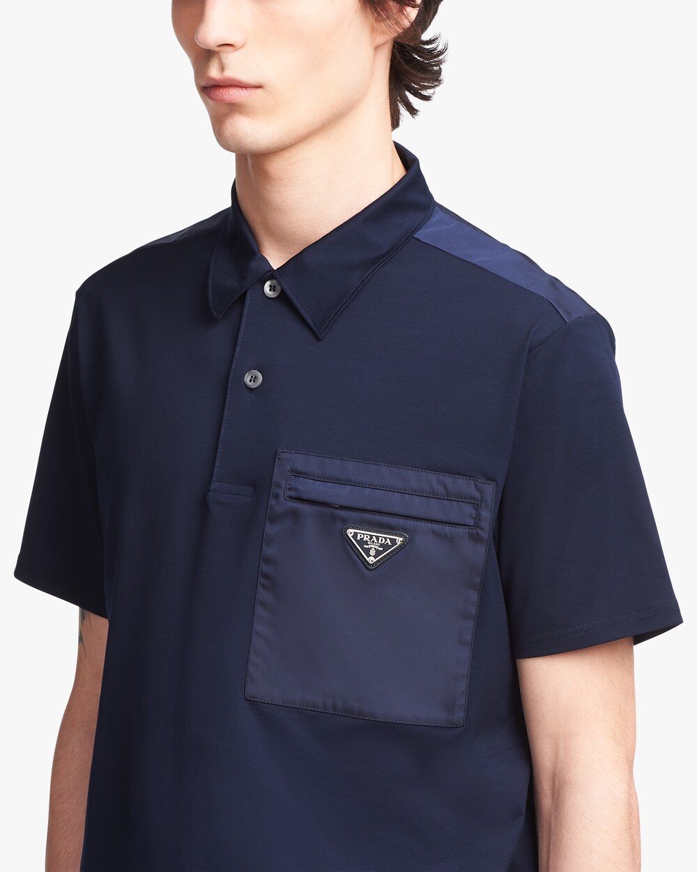 prada polo shirt blue