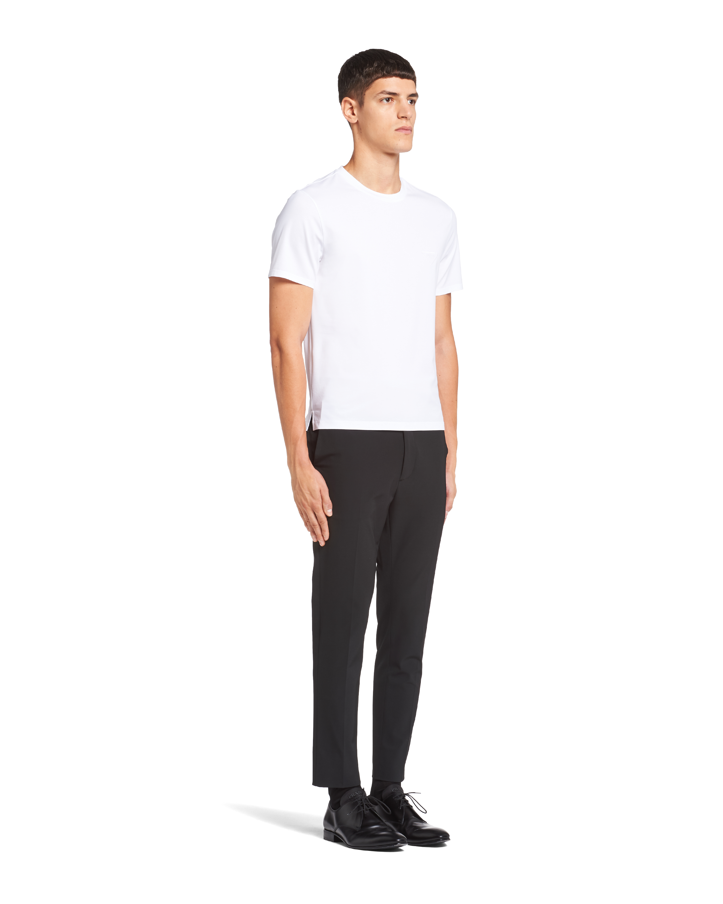 ホワイト ストレッチコットン Tシャツ | Prada