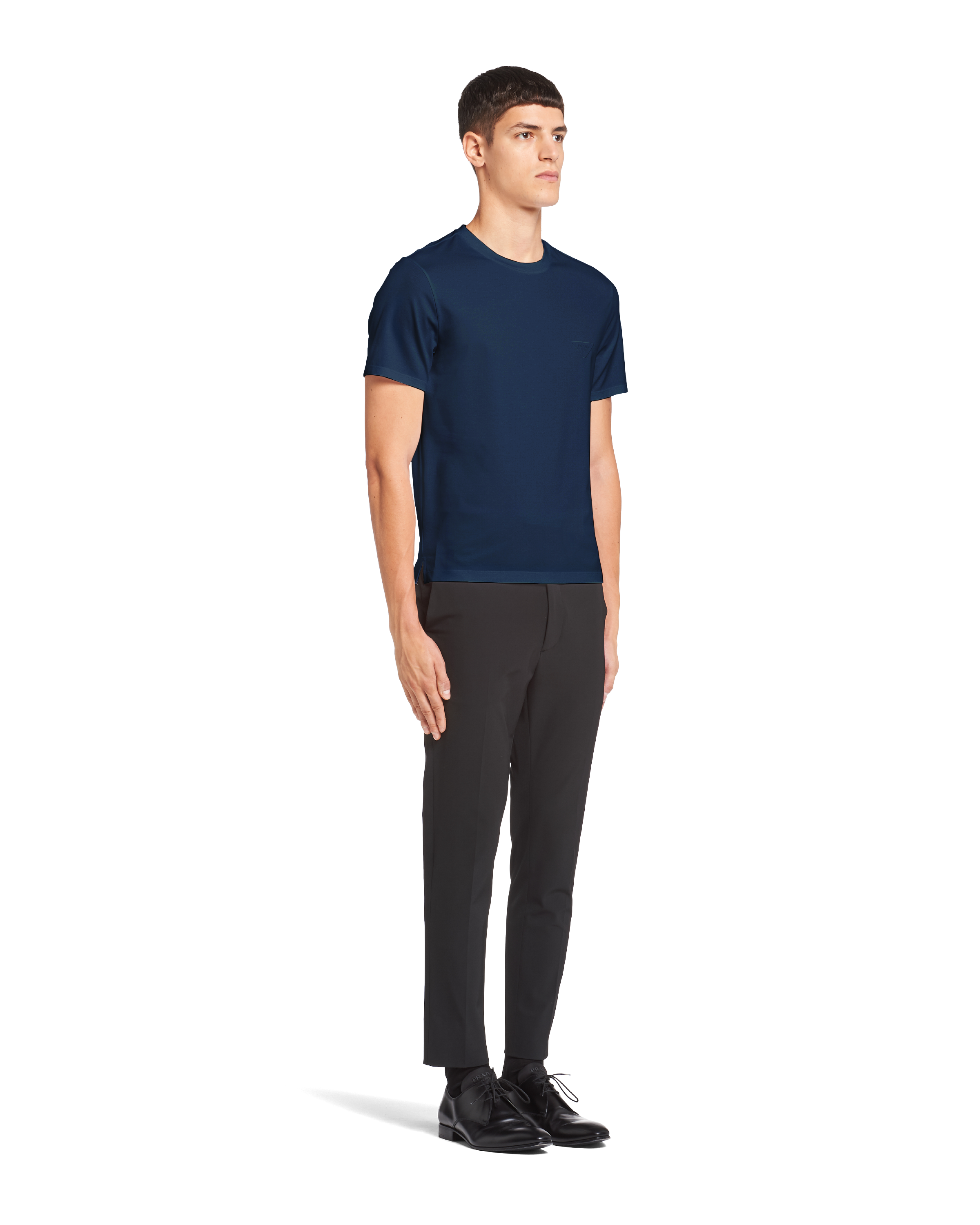 Navy Stretch Cotton T shirt PRADA