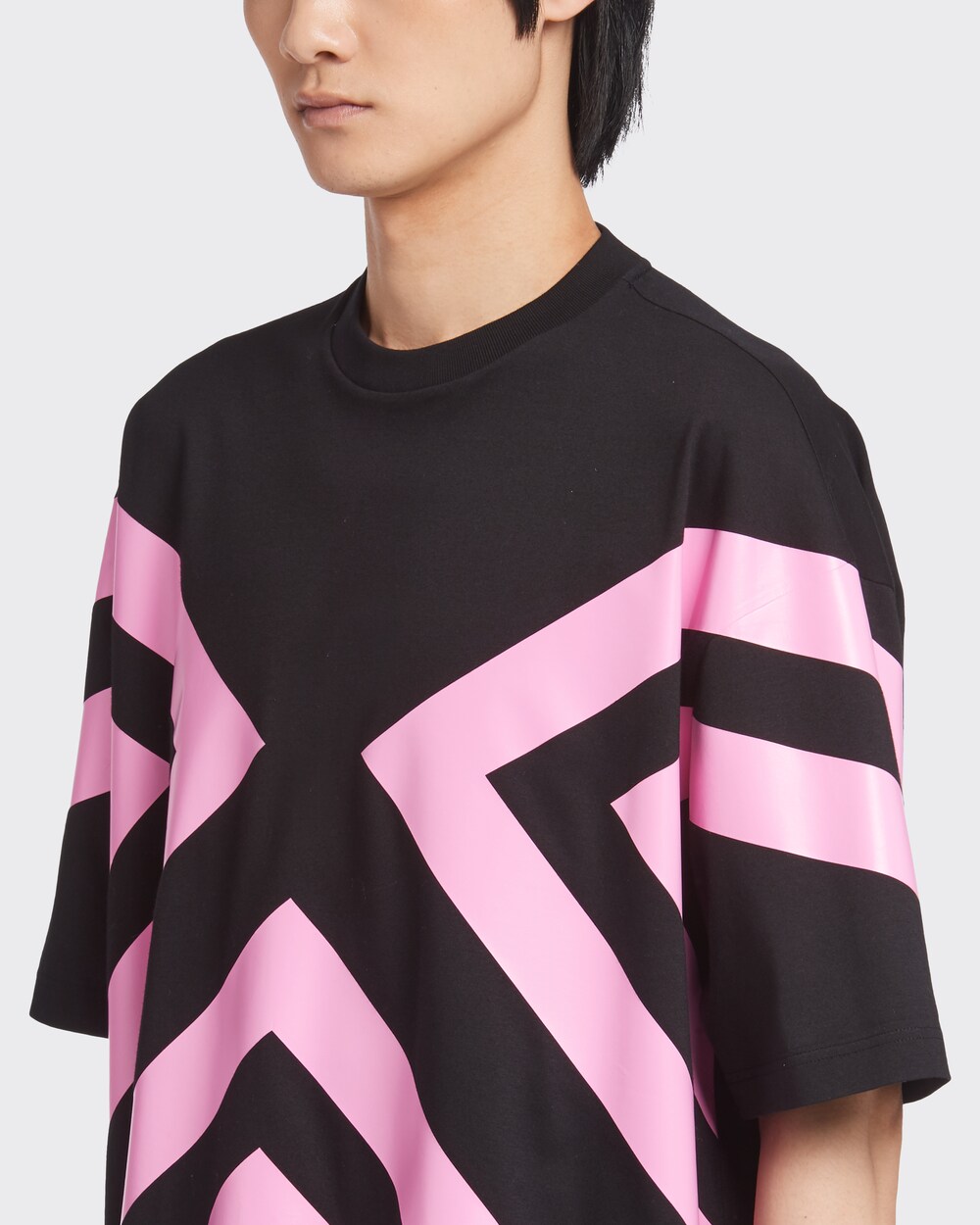 Black Oversized printed cotton T-shirt 