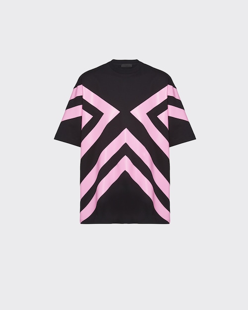 Black Oversized printed cotton T-shirt 