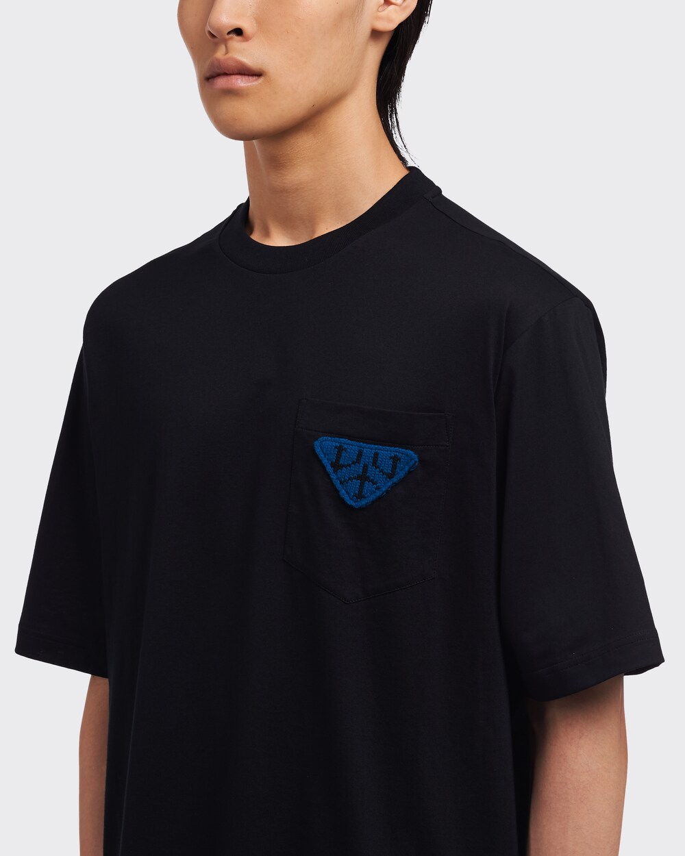 Prada Oversized Cotton T-shirt, Men, Black, Taglia XL