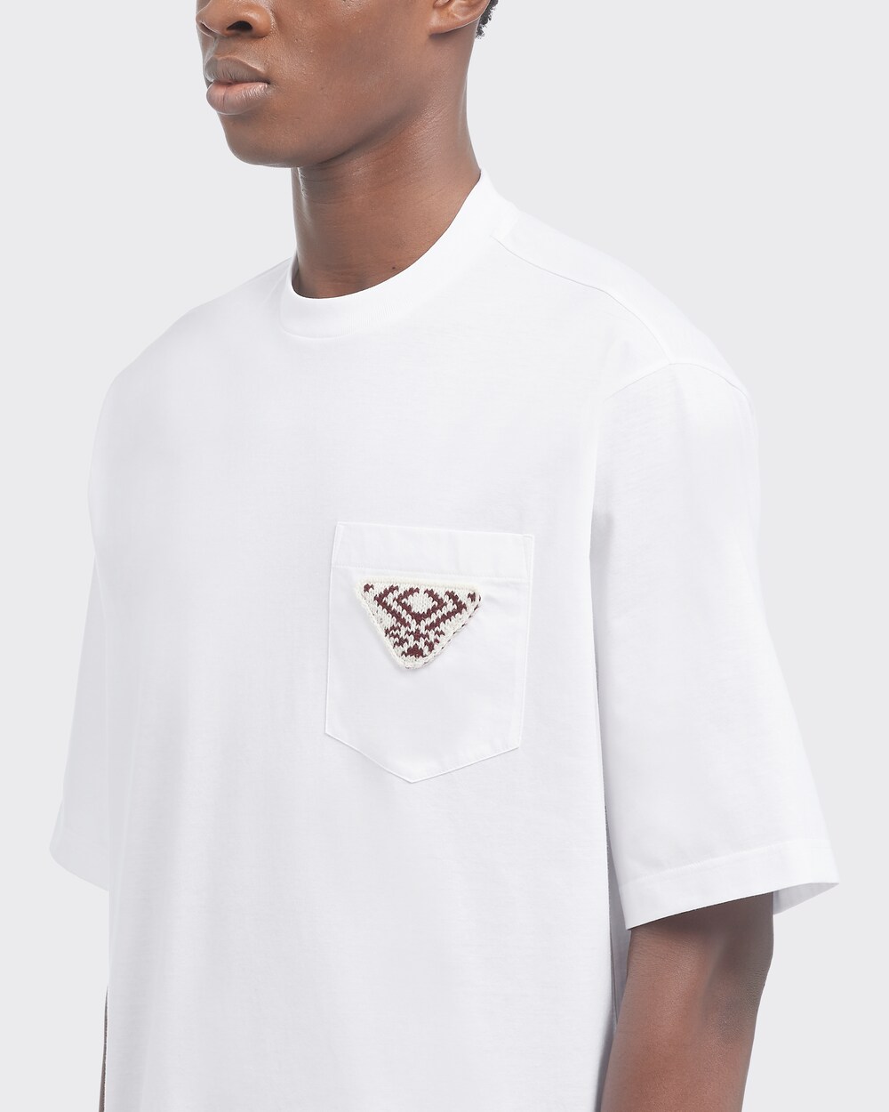 White Oversized cotton T-shirt | Prada