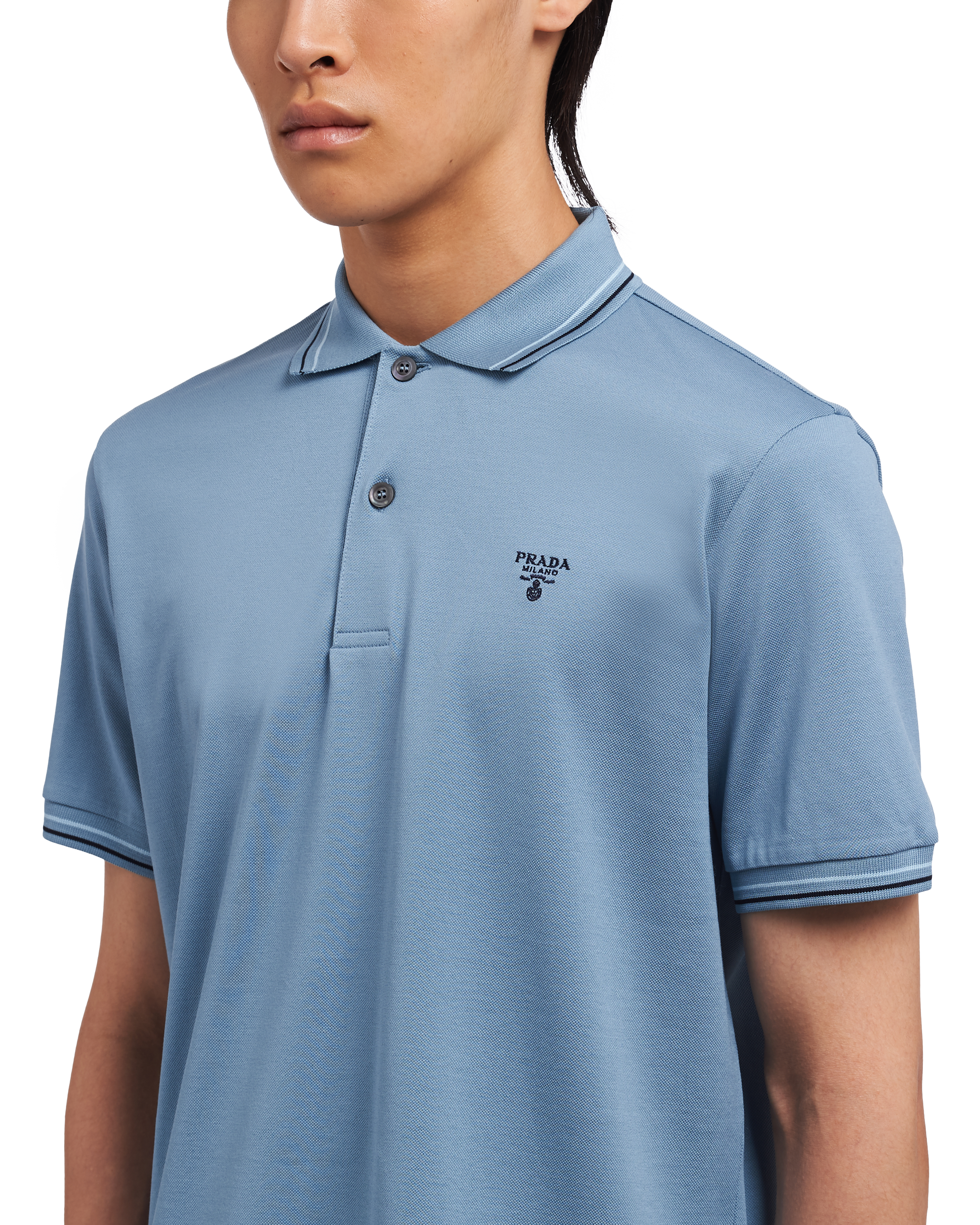 直営店□PRADA□Cotton pique polo shirt ロゴ 半袖 - www.jsl.com.br