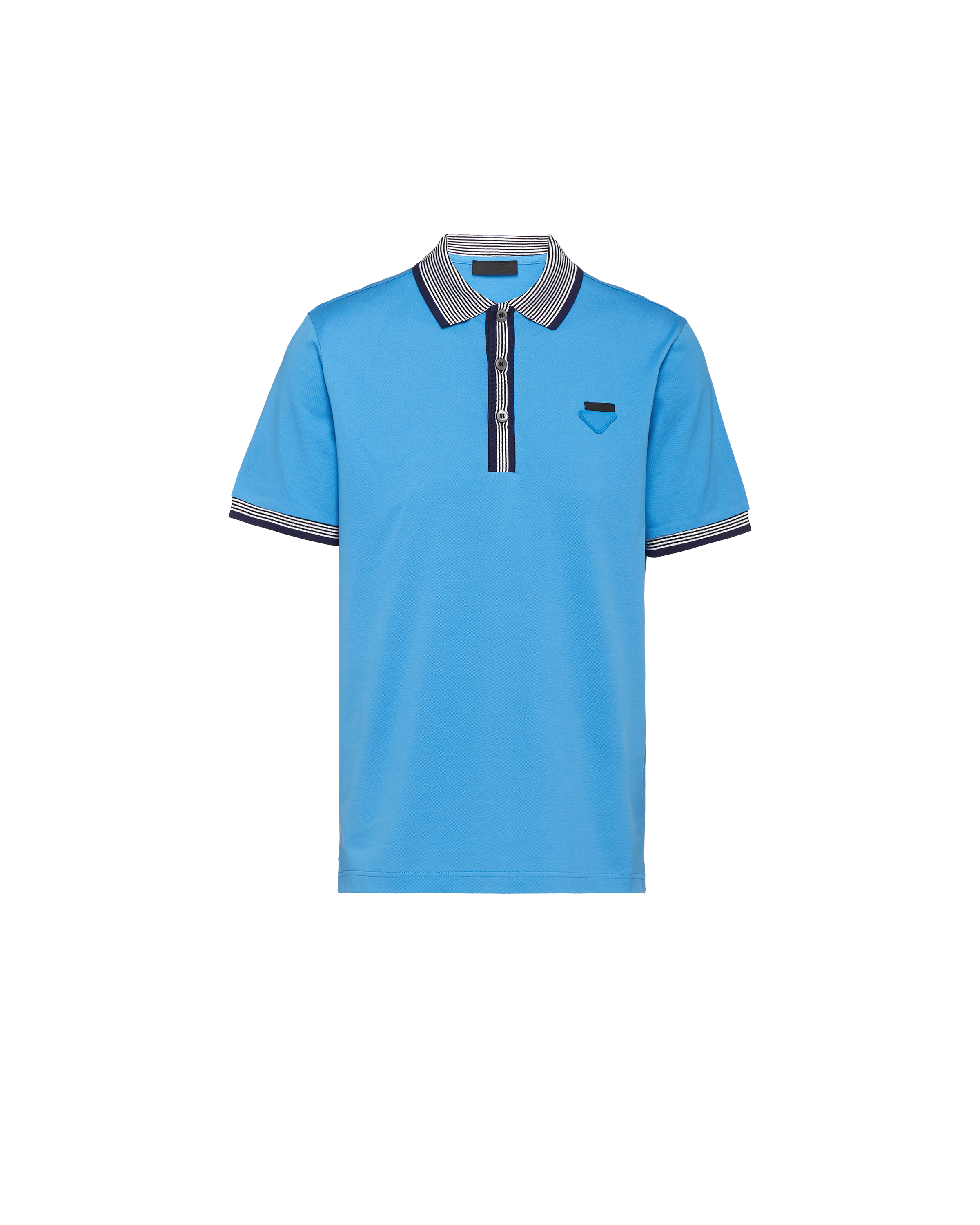 Light Blue Piqué polo shirt | Prada