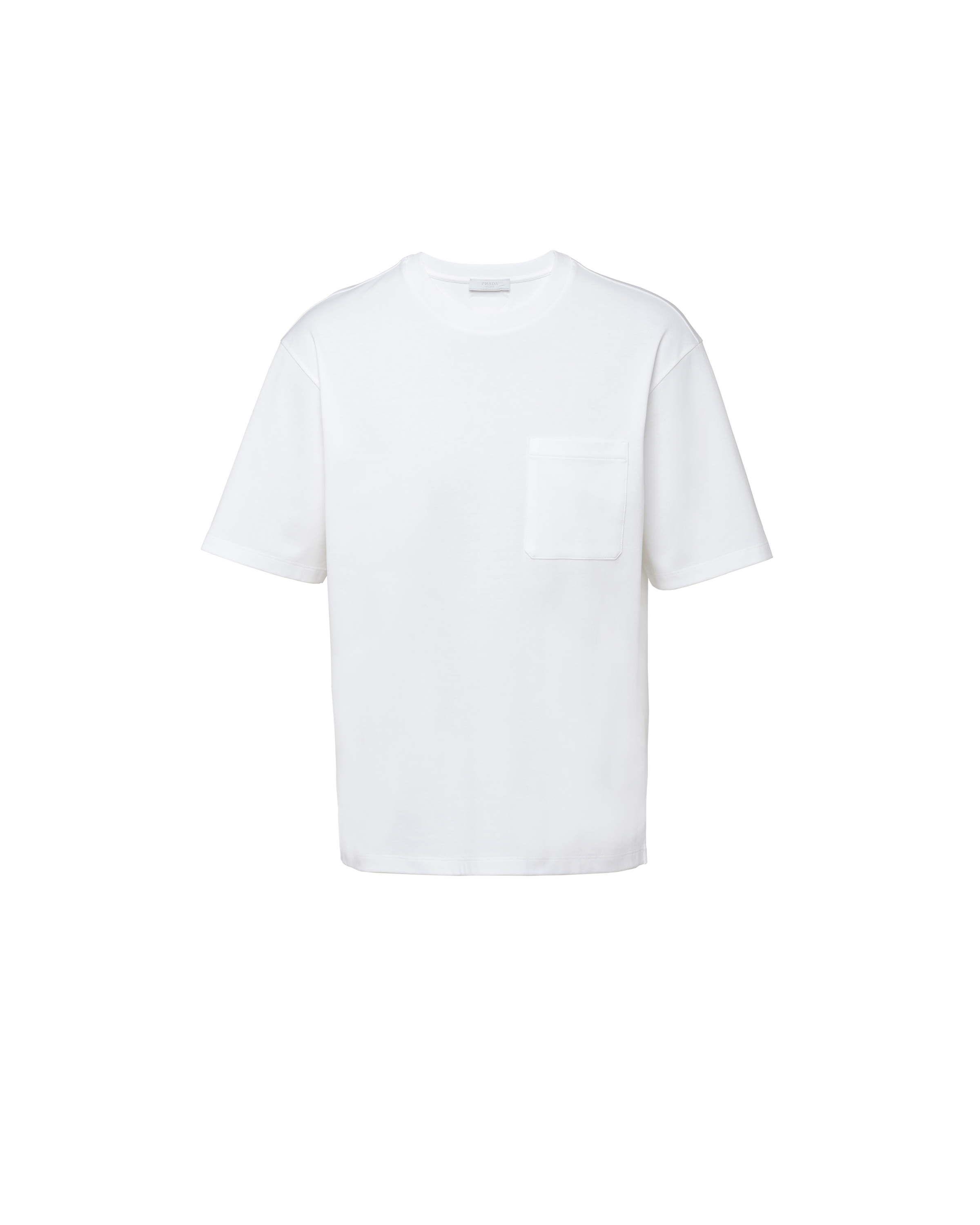 Shop Prada Cotton T-shirt In White