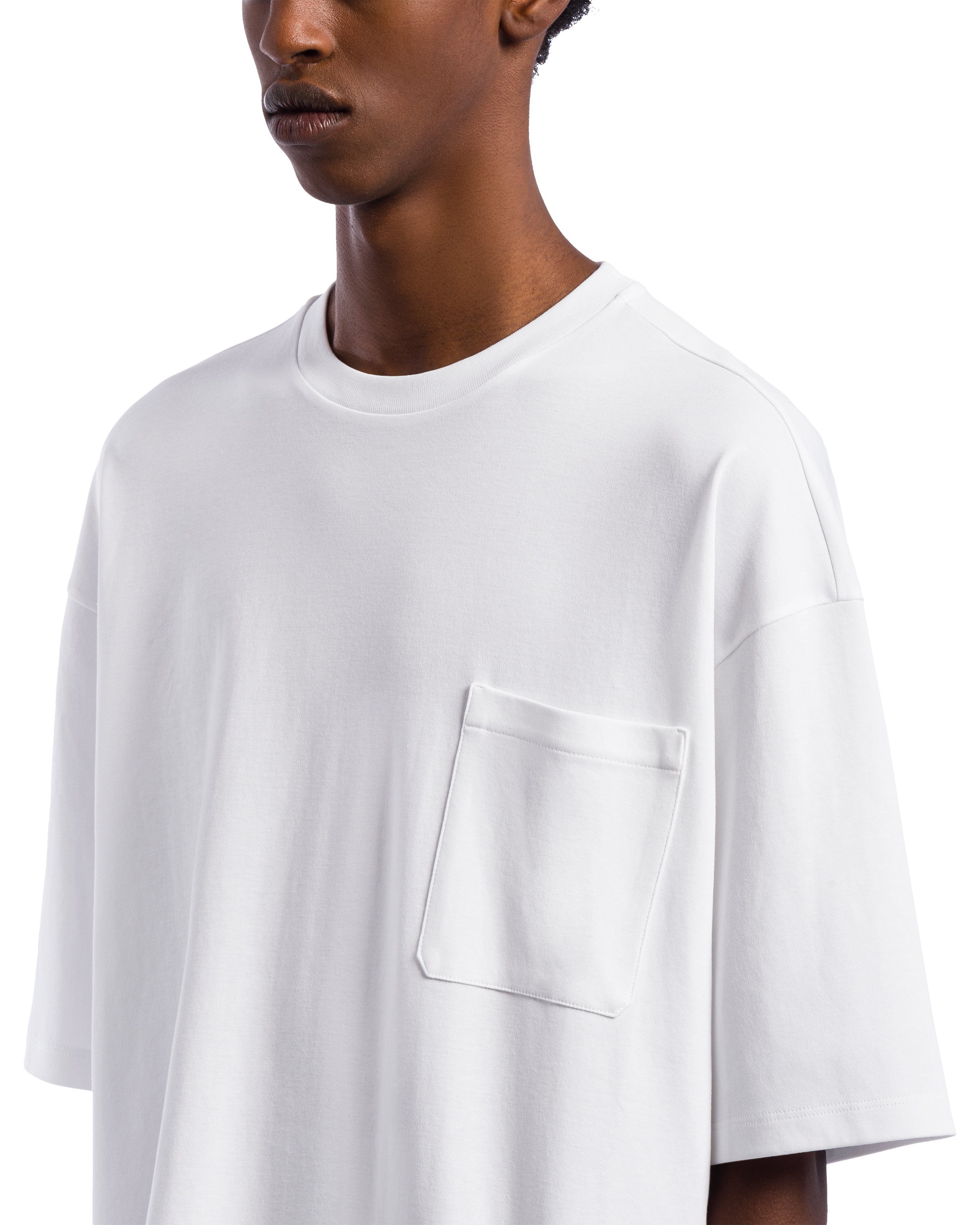 ホワイト オーバーサイズ コットン Tシャツ | Prada