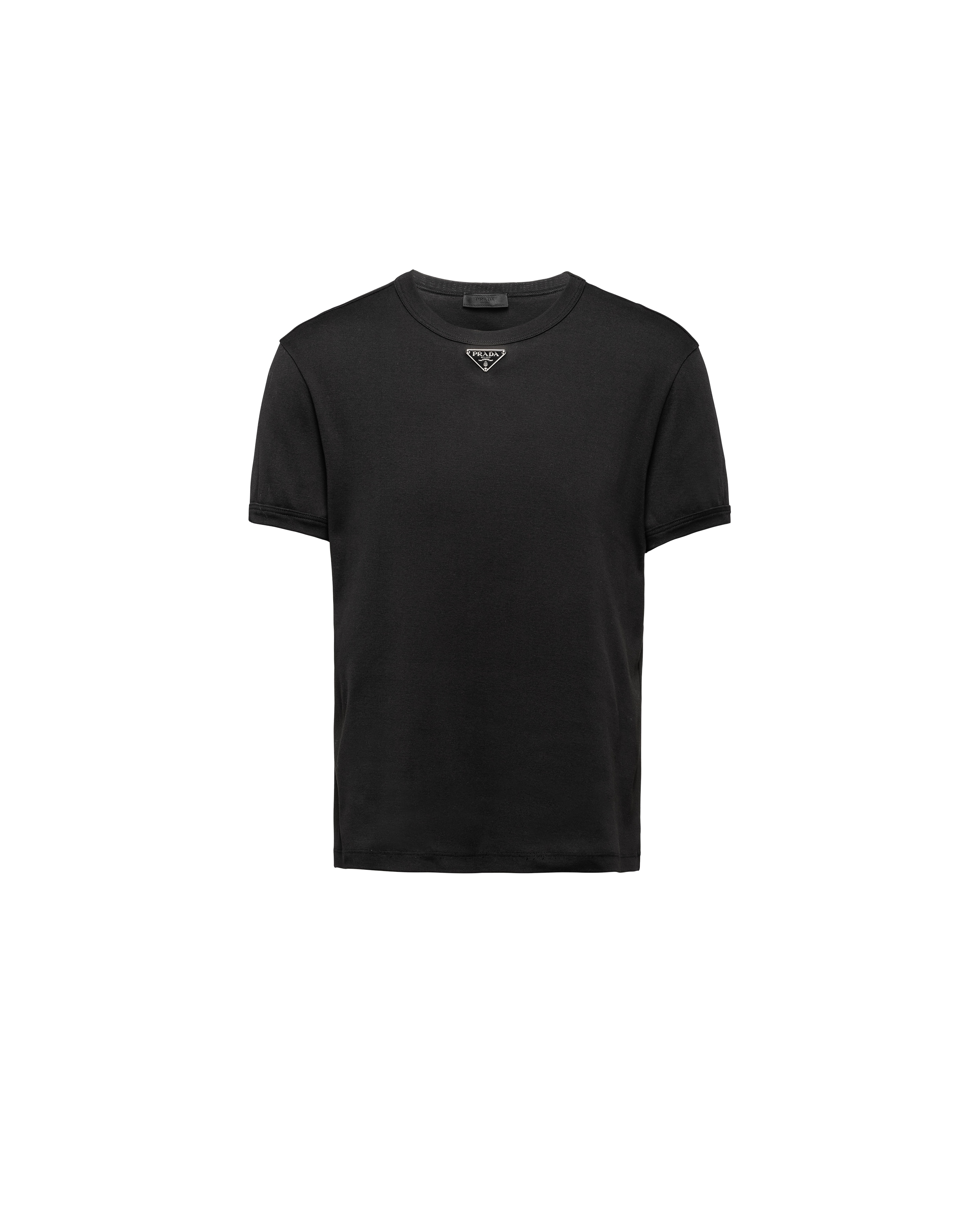 Prada Black Woolen T-shirt In Black