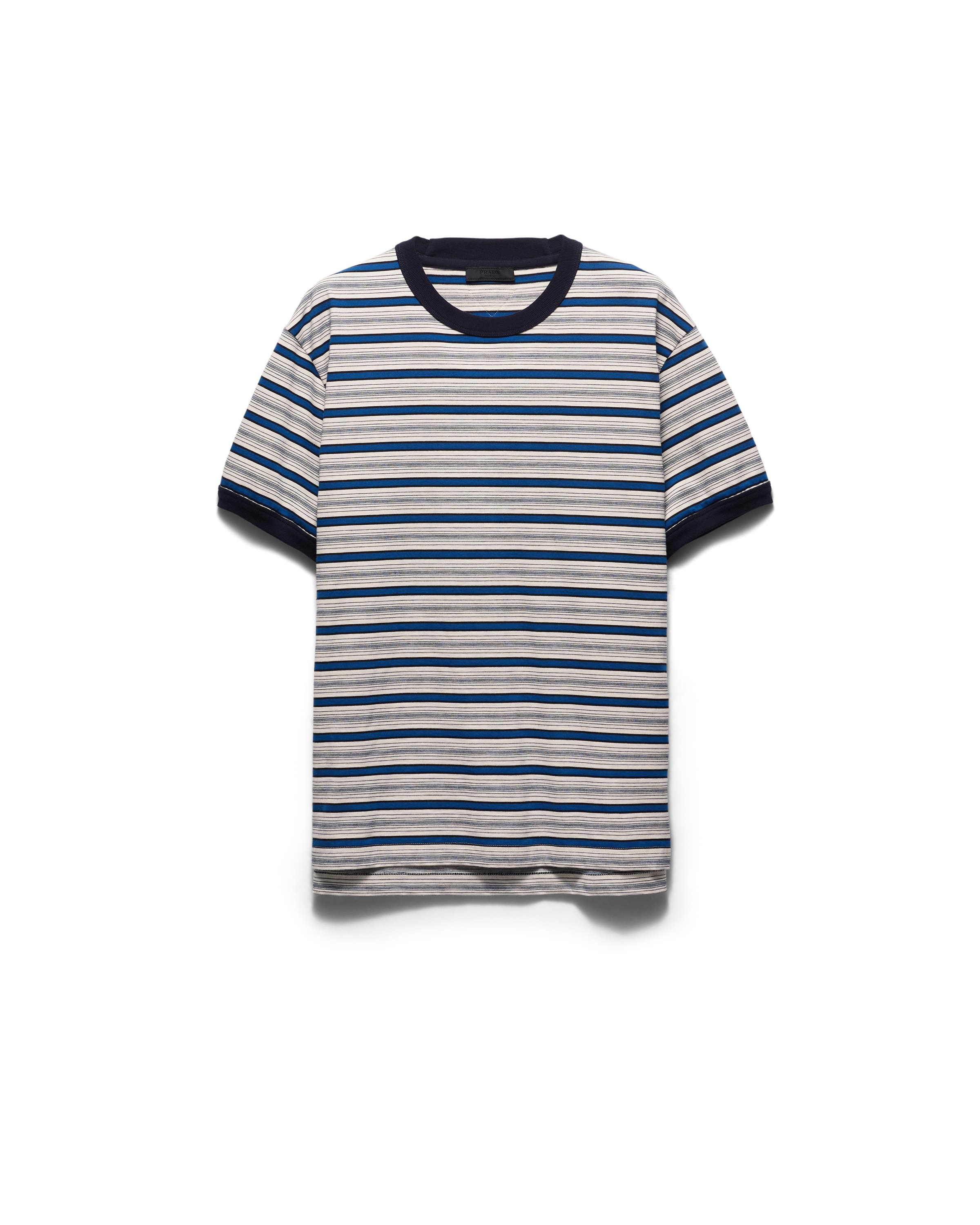 Prada Embroidered Cotton T-shirt In Black