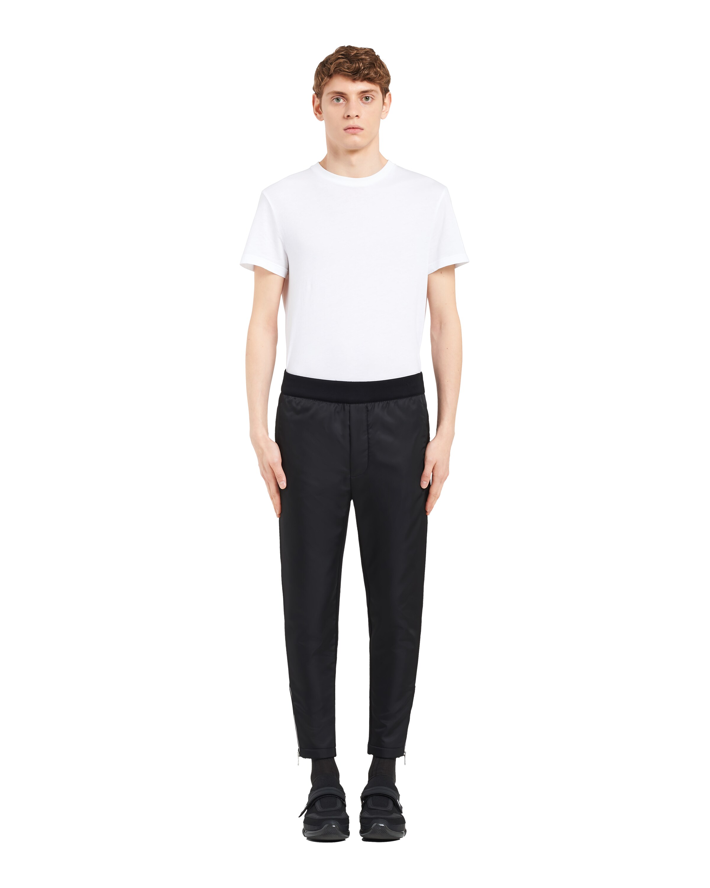 Prada Men Melange Grey Stretch Cashmere Blend Joggers main image 1