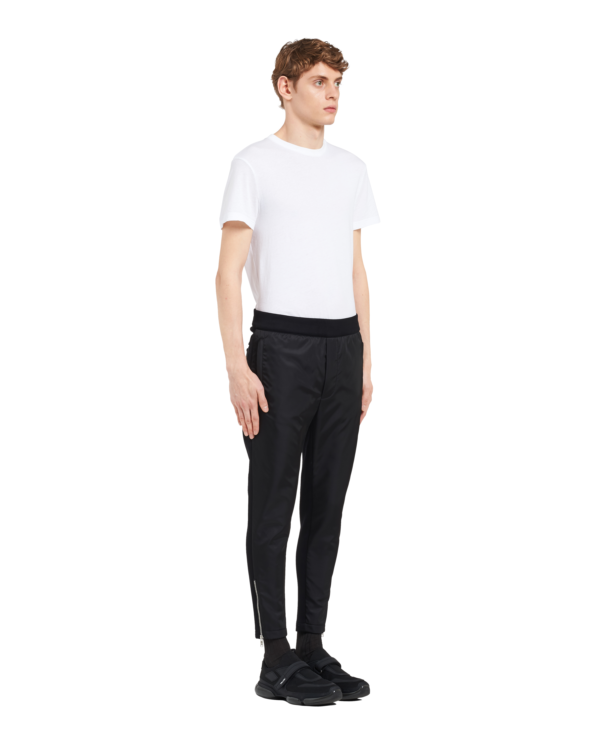 prada gabardine track pants