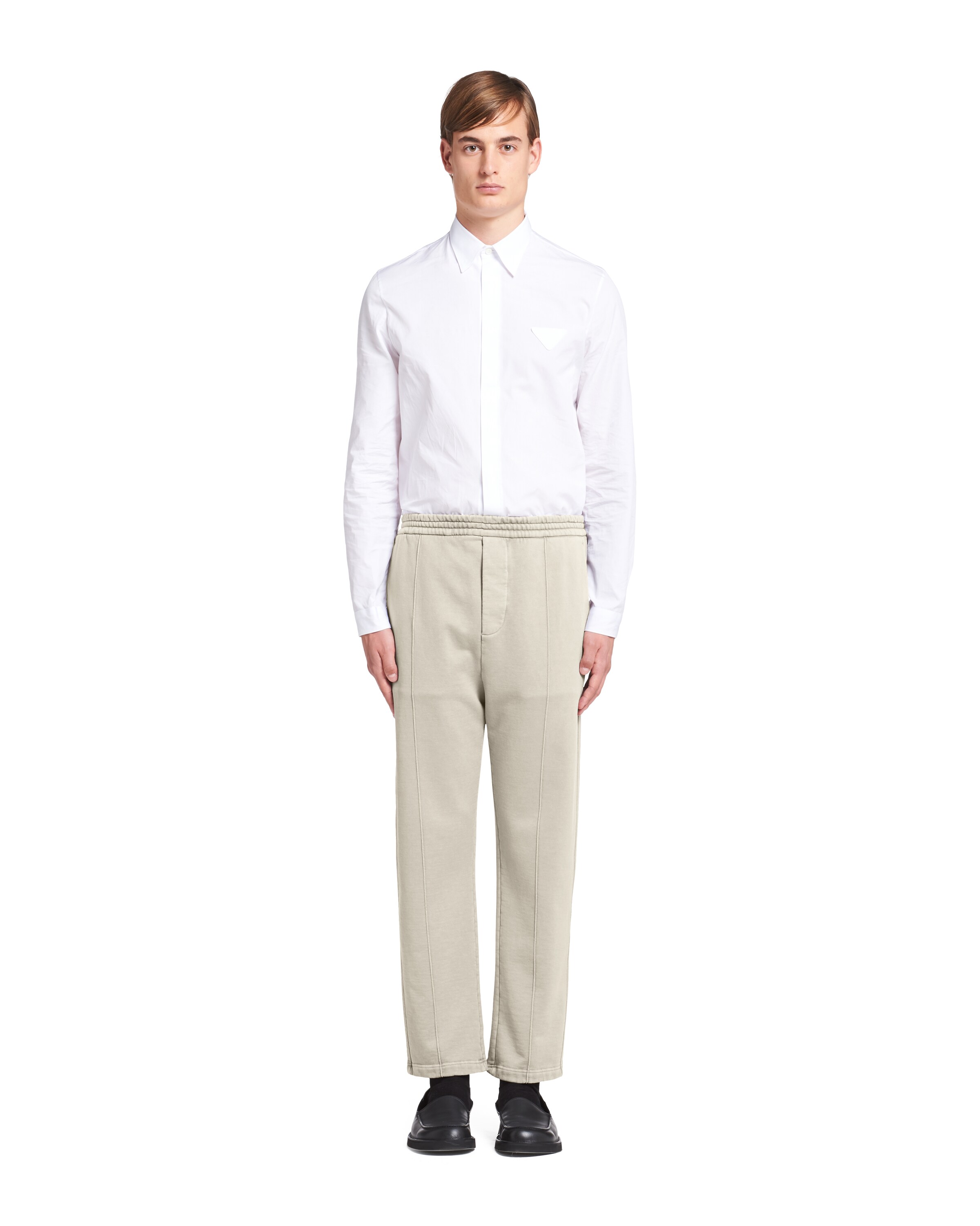 Tan Garmentdyed cotton pants Prada