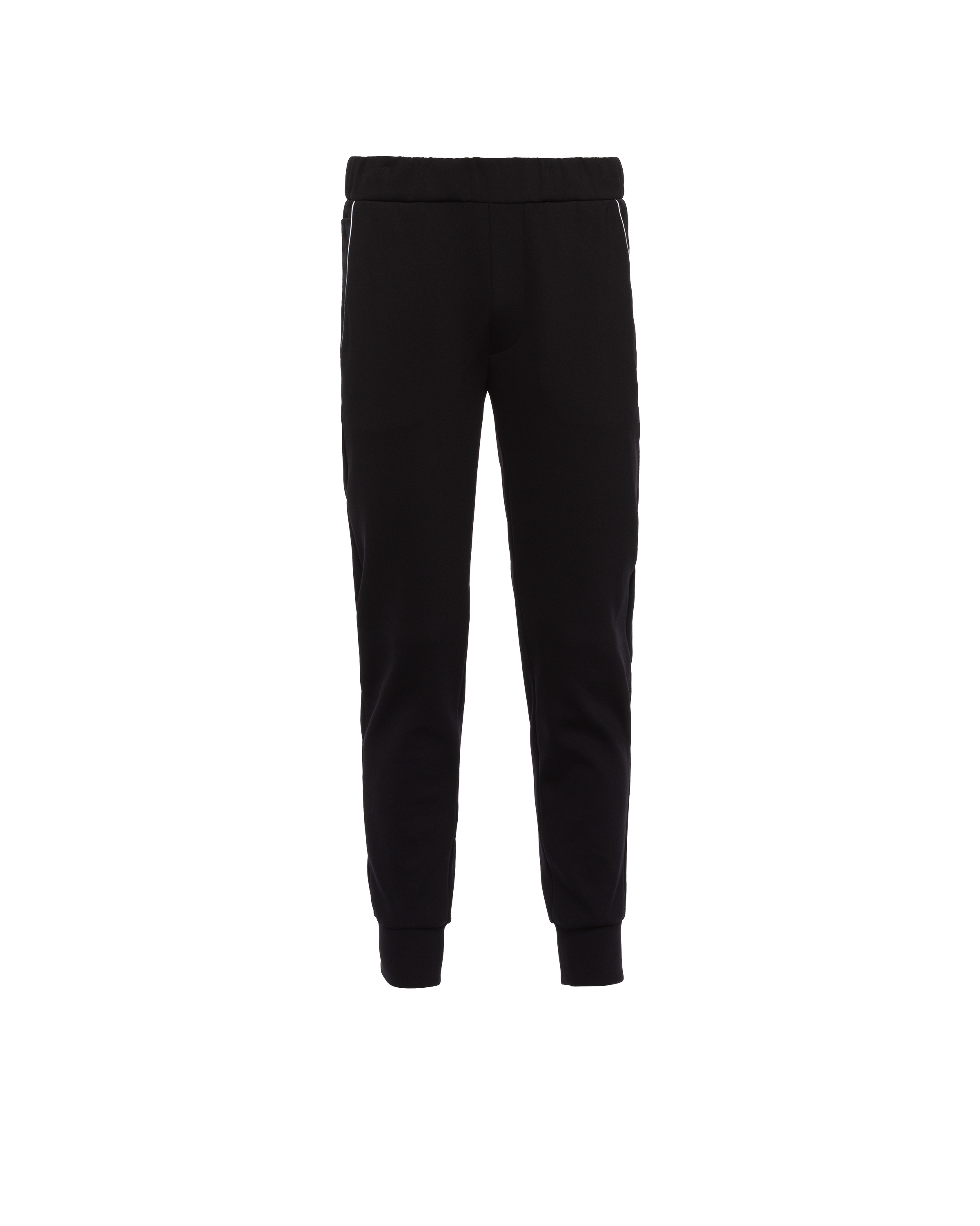 Prada Technical Cotton And Re-nylon Pants In Black/white