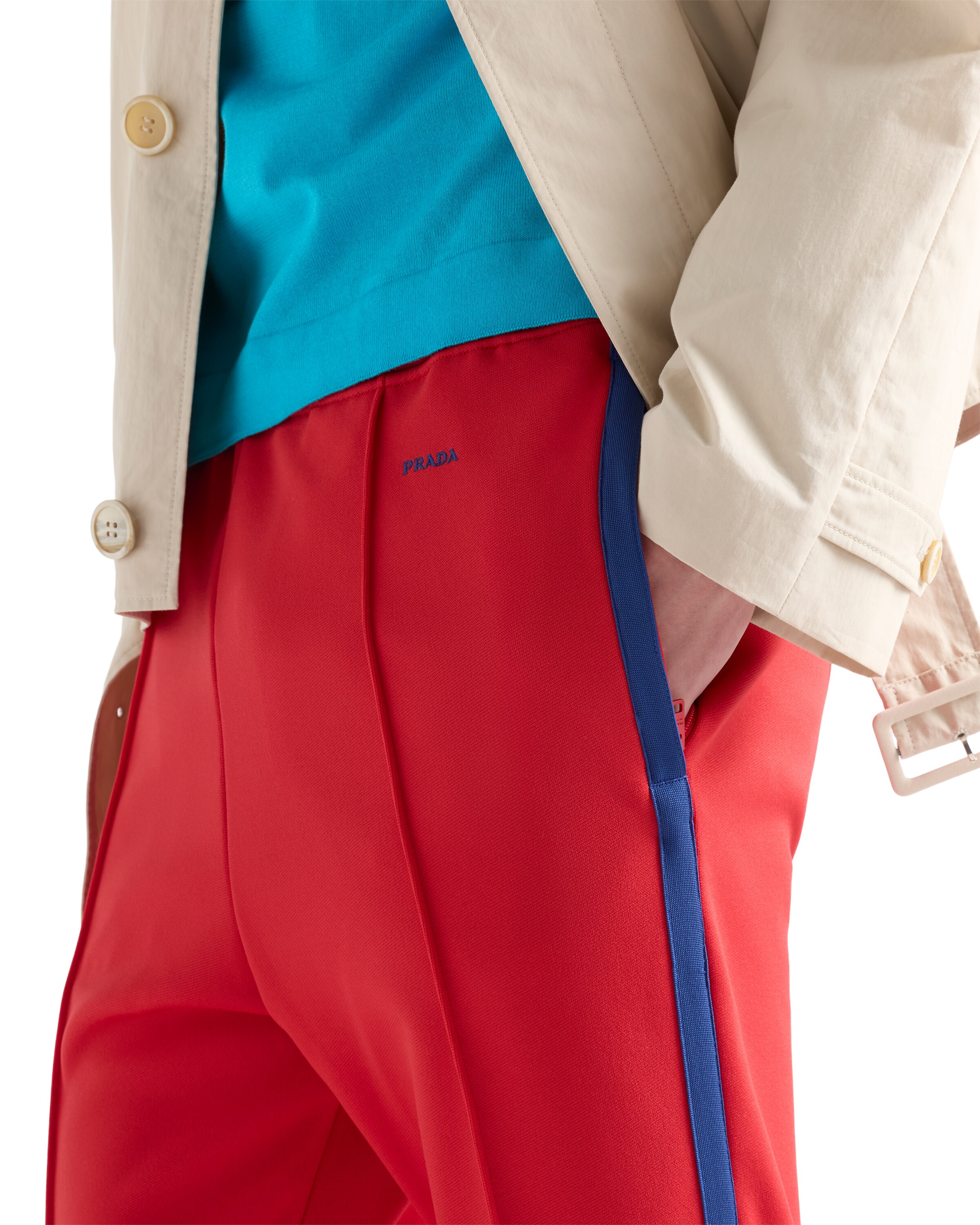 Prada Men's Technical Fabric Pants In Red