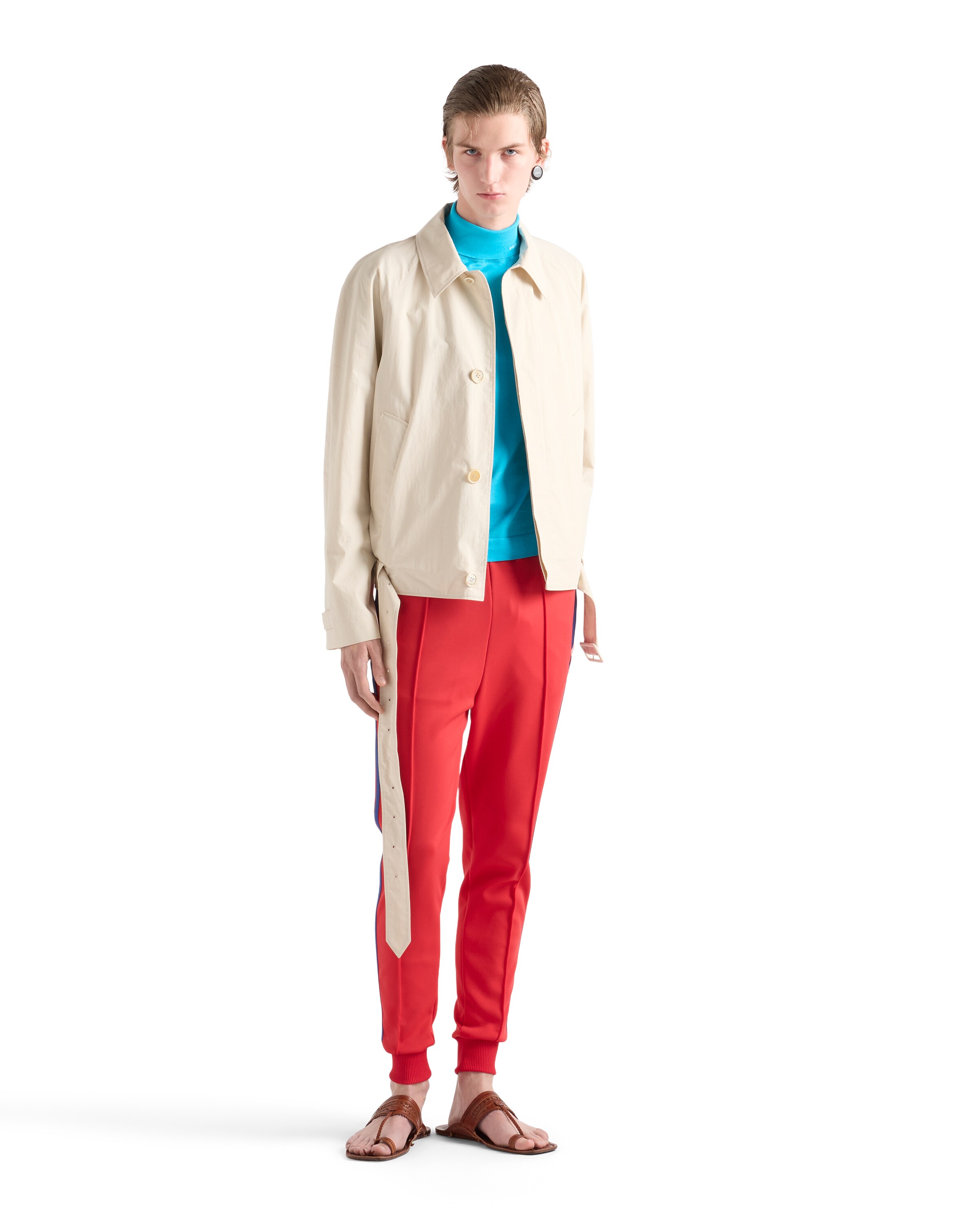 Prada Men's Technical Fabric Pants In Red