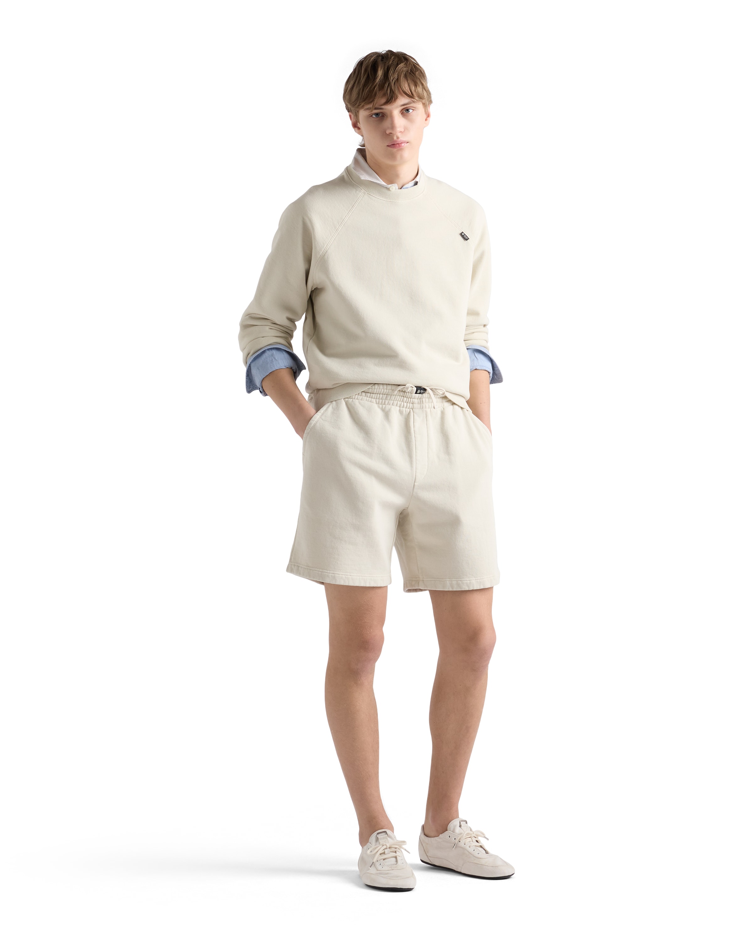 Prada Cotton Bermudas In Gray