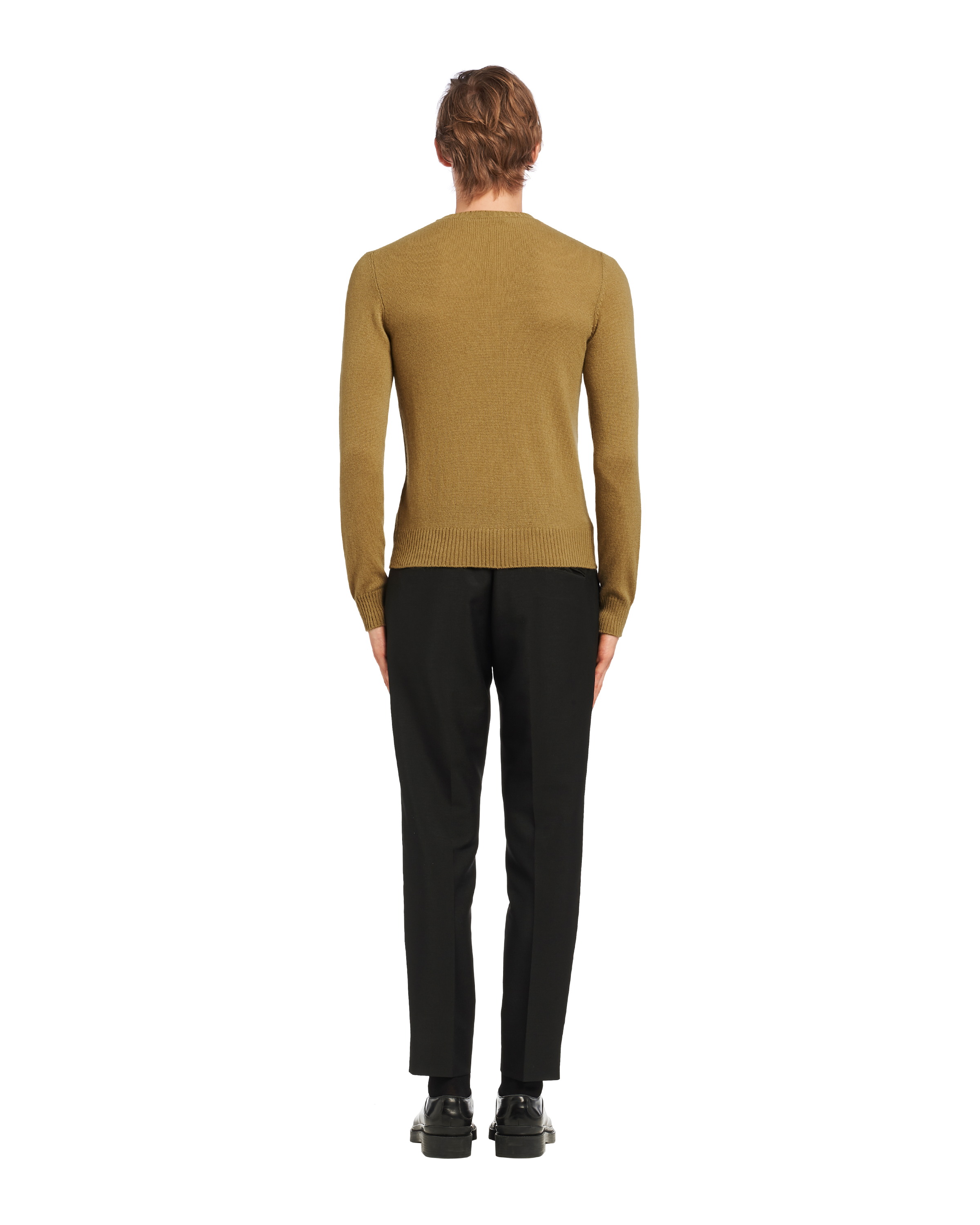 Prada Cable\u002DKnit Cashmere Crew\u002DNeck Sweater 4
