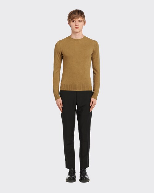 Prada Cable\u002DKnit Cashmere Crew\u002DNeck Sweater 2