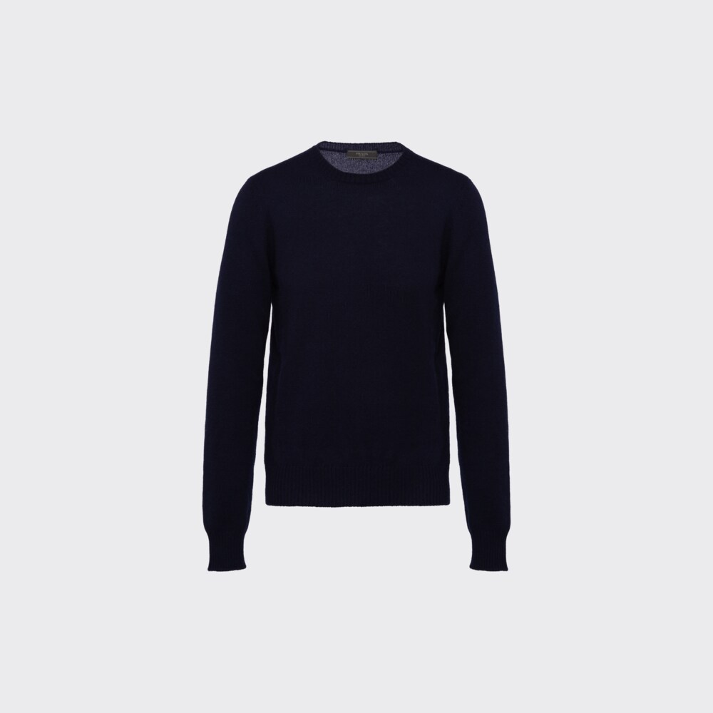 Prada Cable-Knit Cashmere Crew-Neck Sweater 1