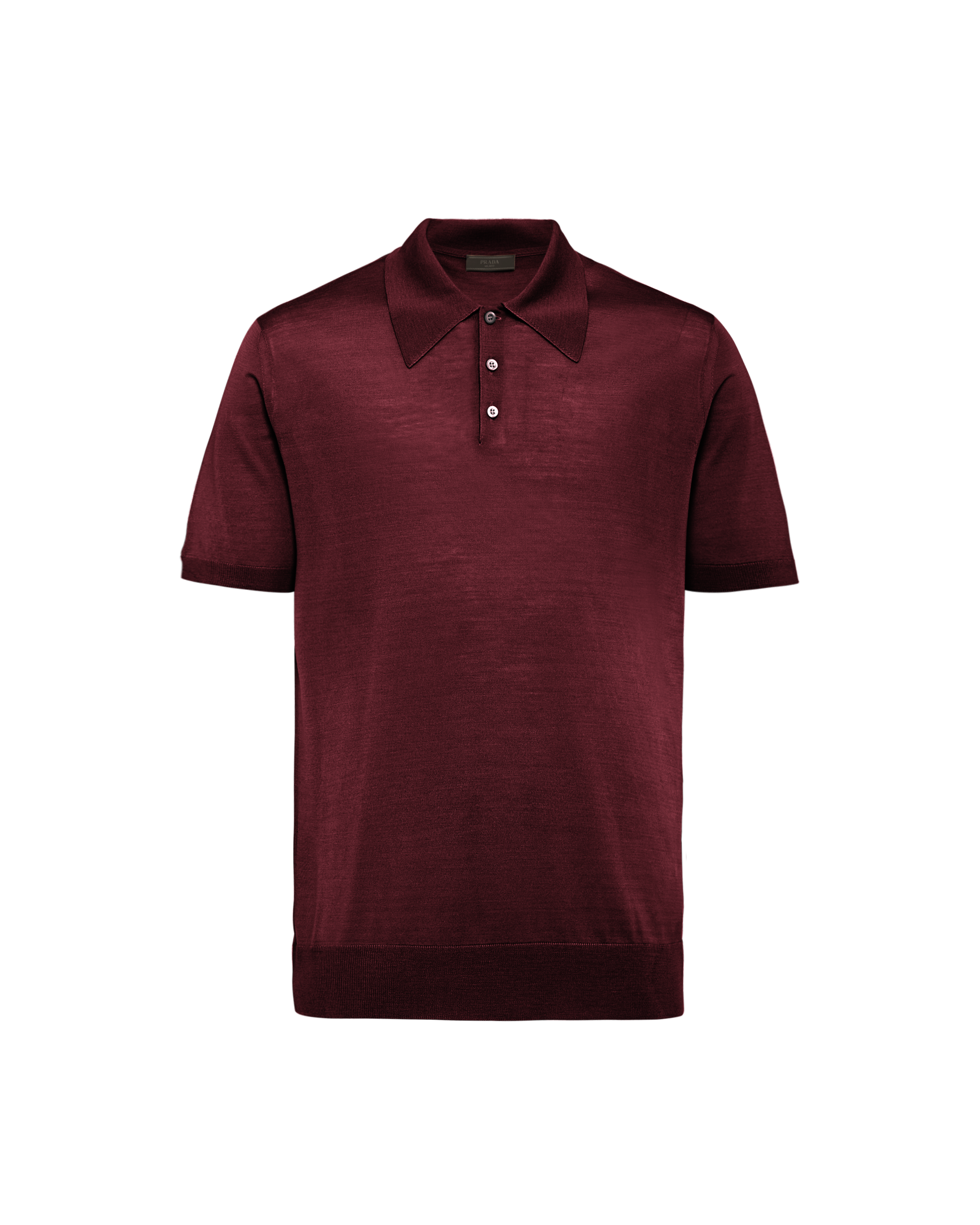 Prada Wool Polo Shirt In Burgundy