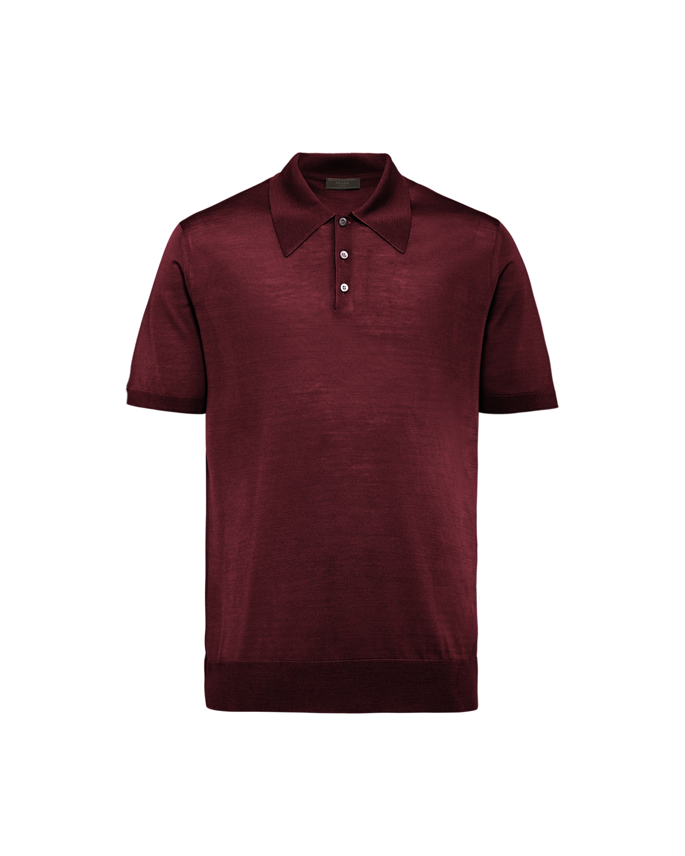 Prada Polo In Lana, Uomo, Bordeaux, Taglia 56