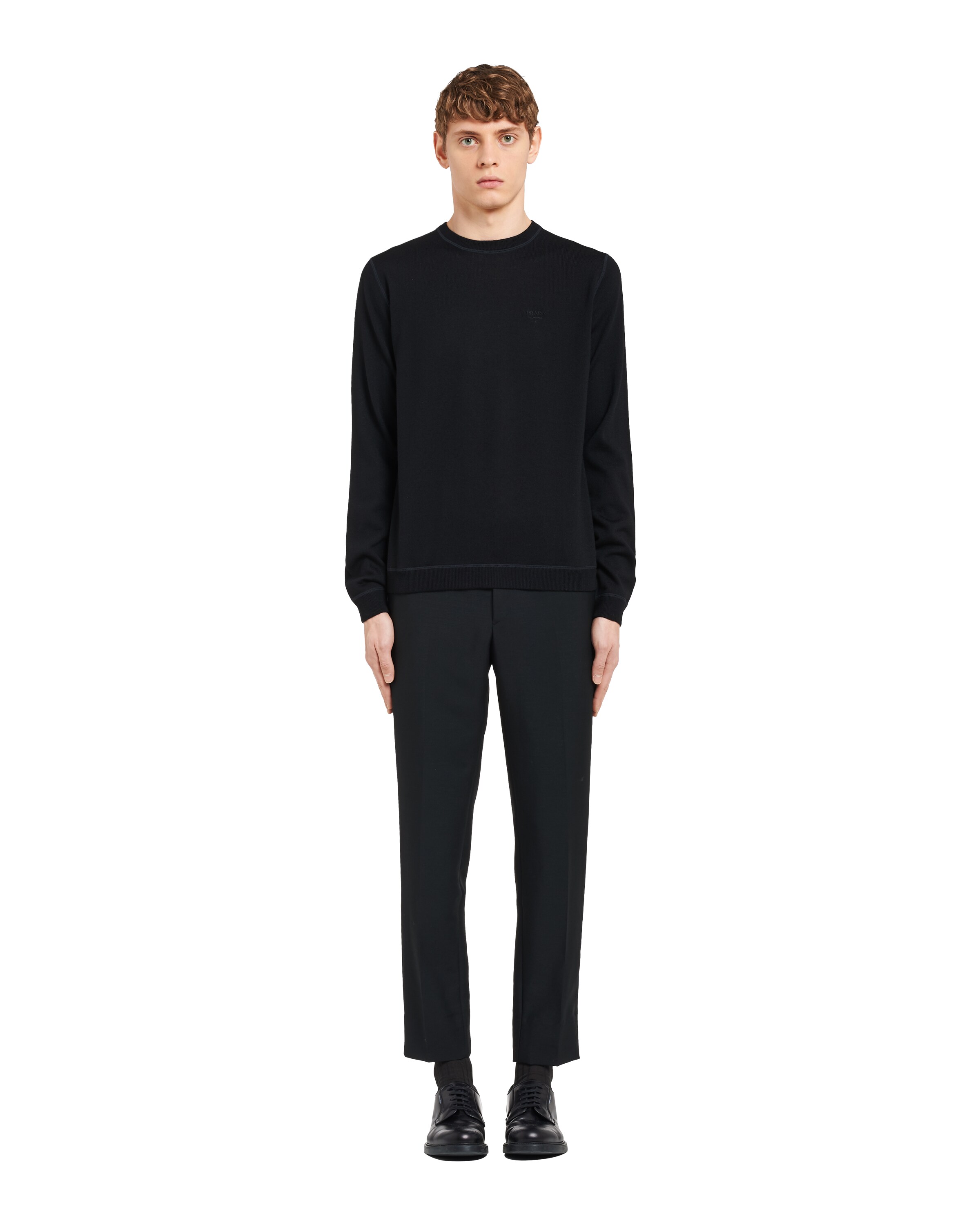 Prada Men Black Wool Blend Sweater
