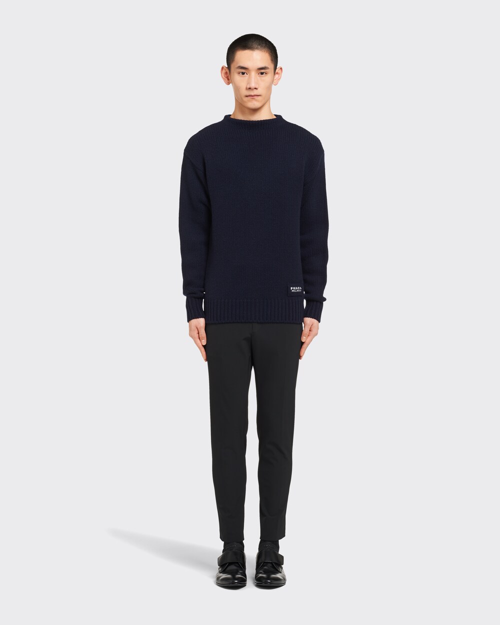 grey boat neck sweater