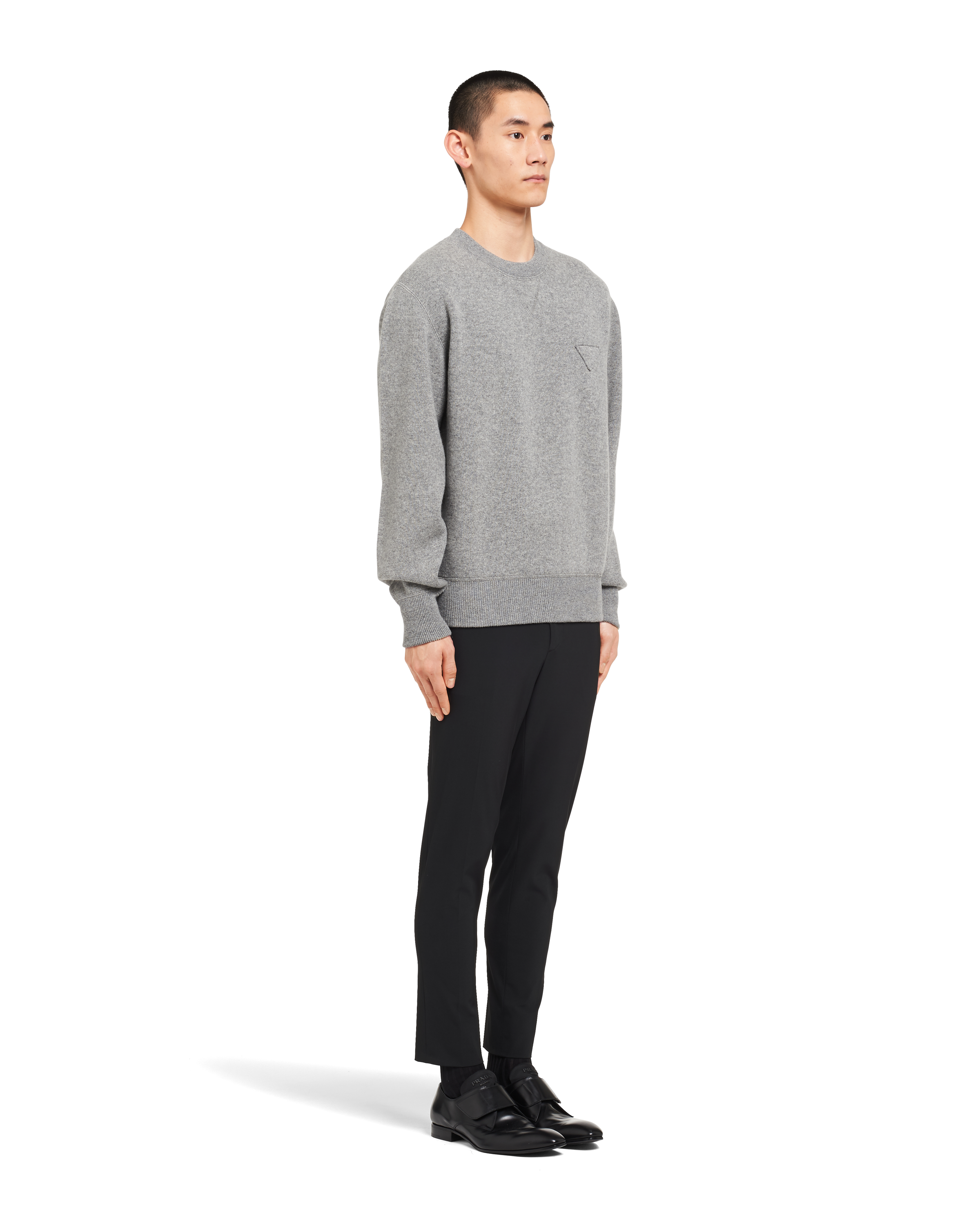 Grey Cashmere crew-neck sweater | Prada