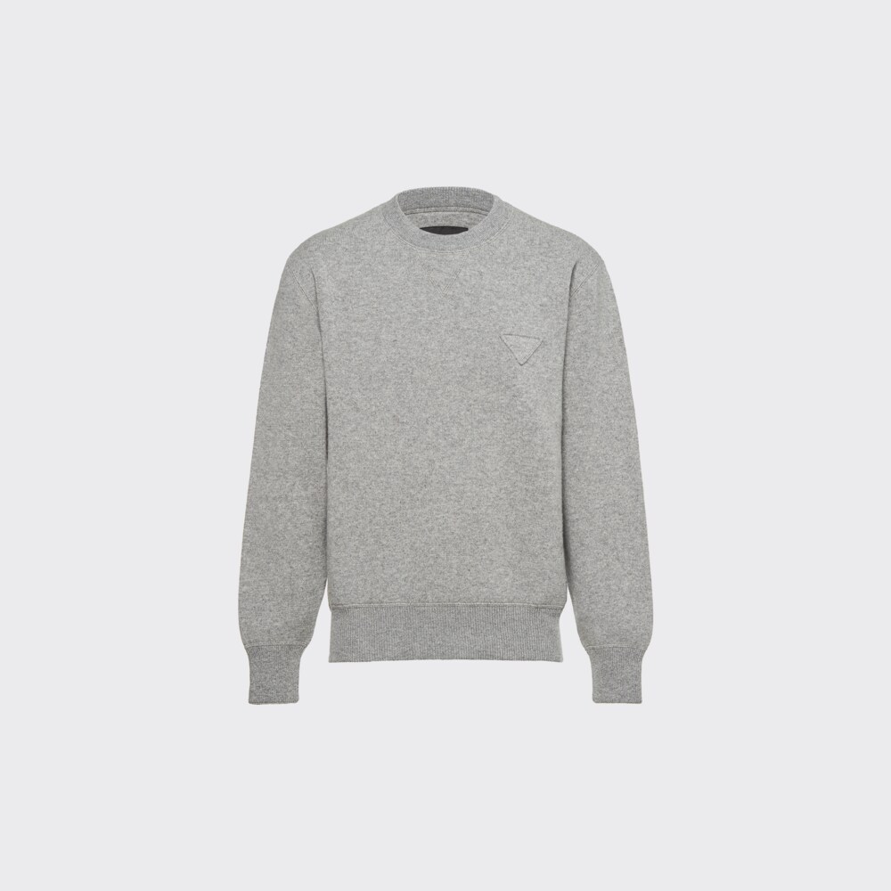 Grey Cashmere crew-neck sweater | Prada