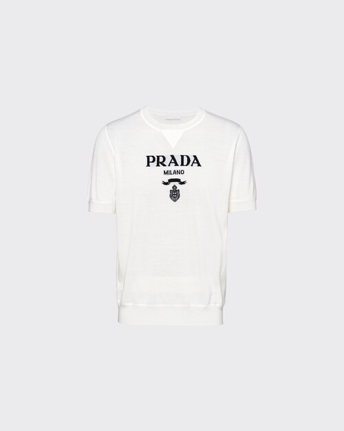 Prada كنزة بياقة دائرية من الصوف والكشمير 1