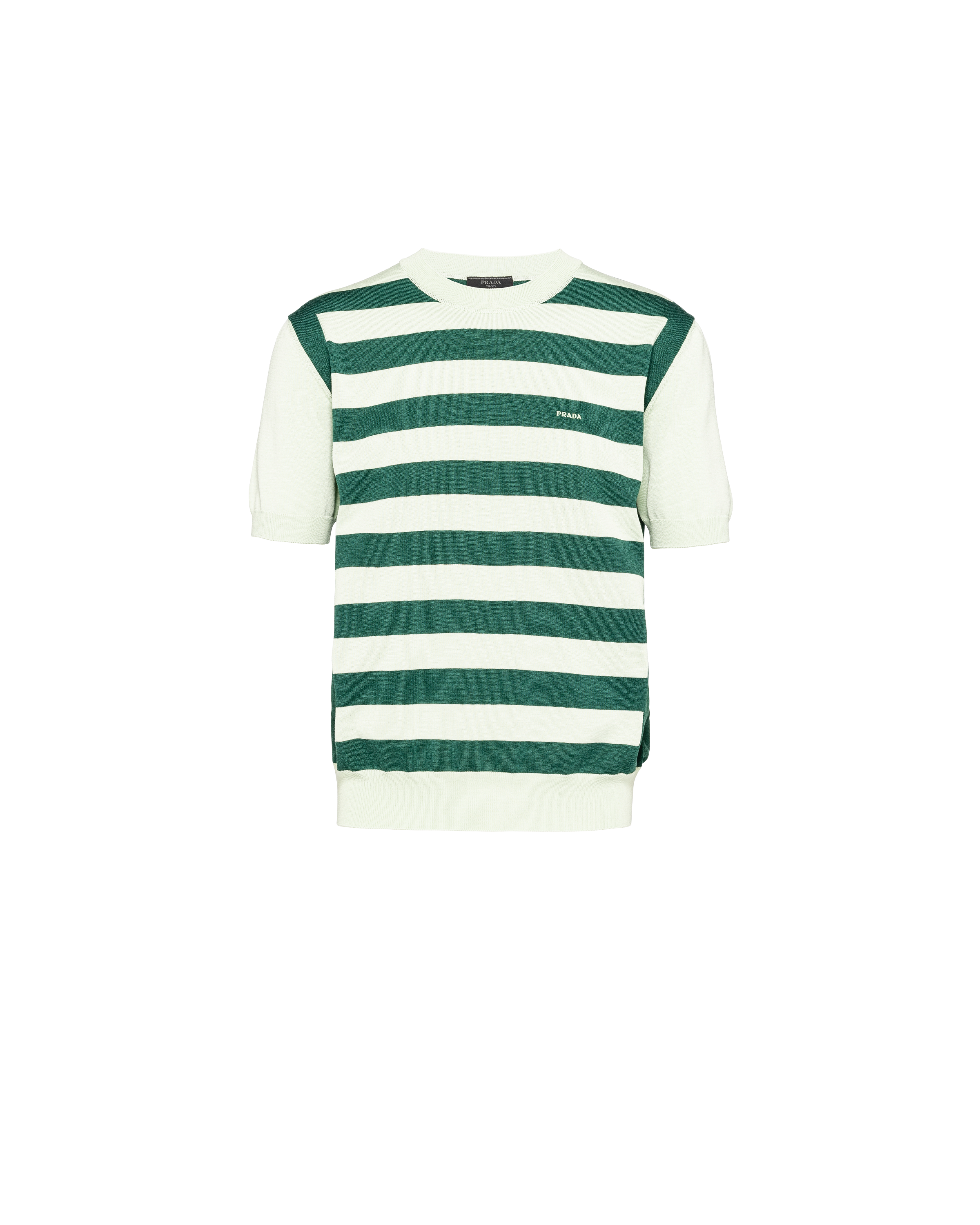 Prada Silk-and-cotton Crew-neck Sweater In Mint Green/emerald Green