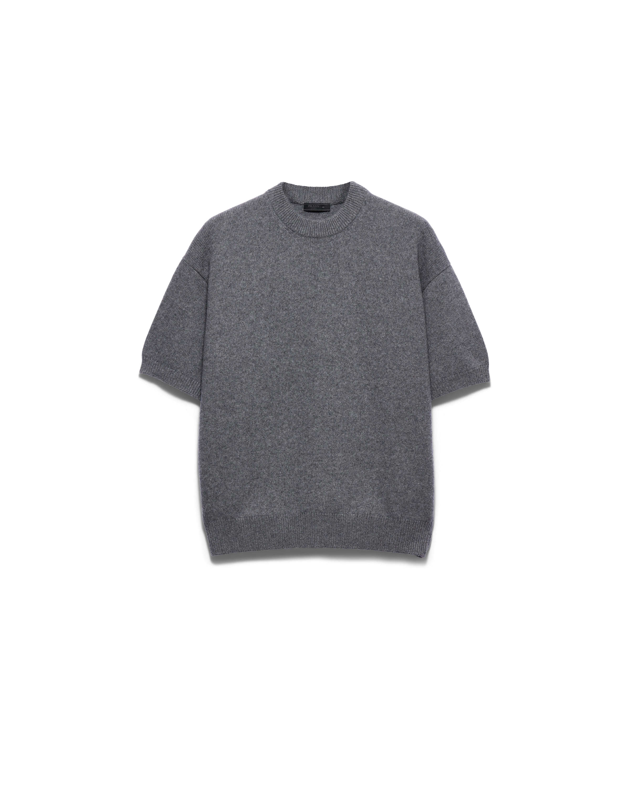 Prada Pull À Manches Courtes En Re-cashmere, Homme, Hématite, Taille 52