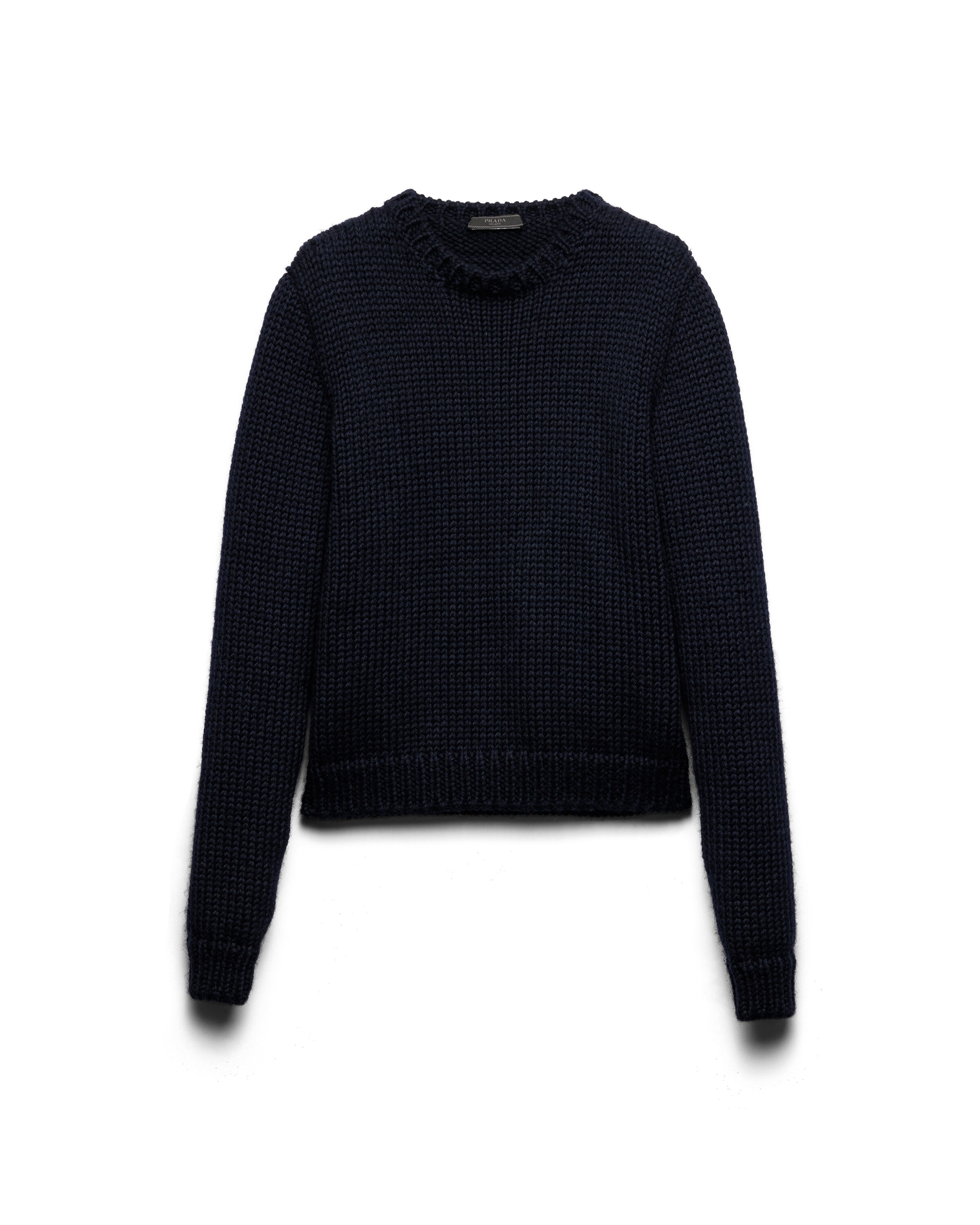 Prada Maglia Girocollo In Lana, Uomo, Blu, Taglia 48
