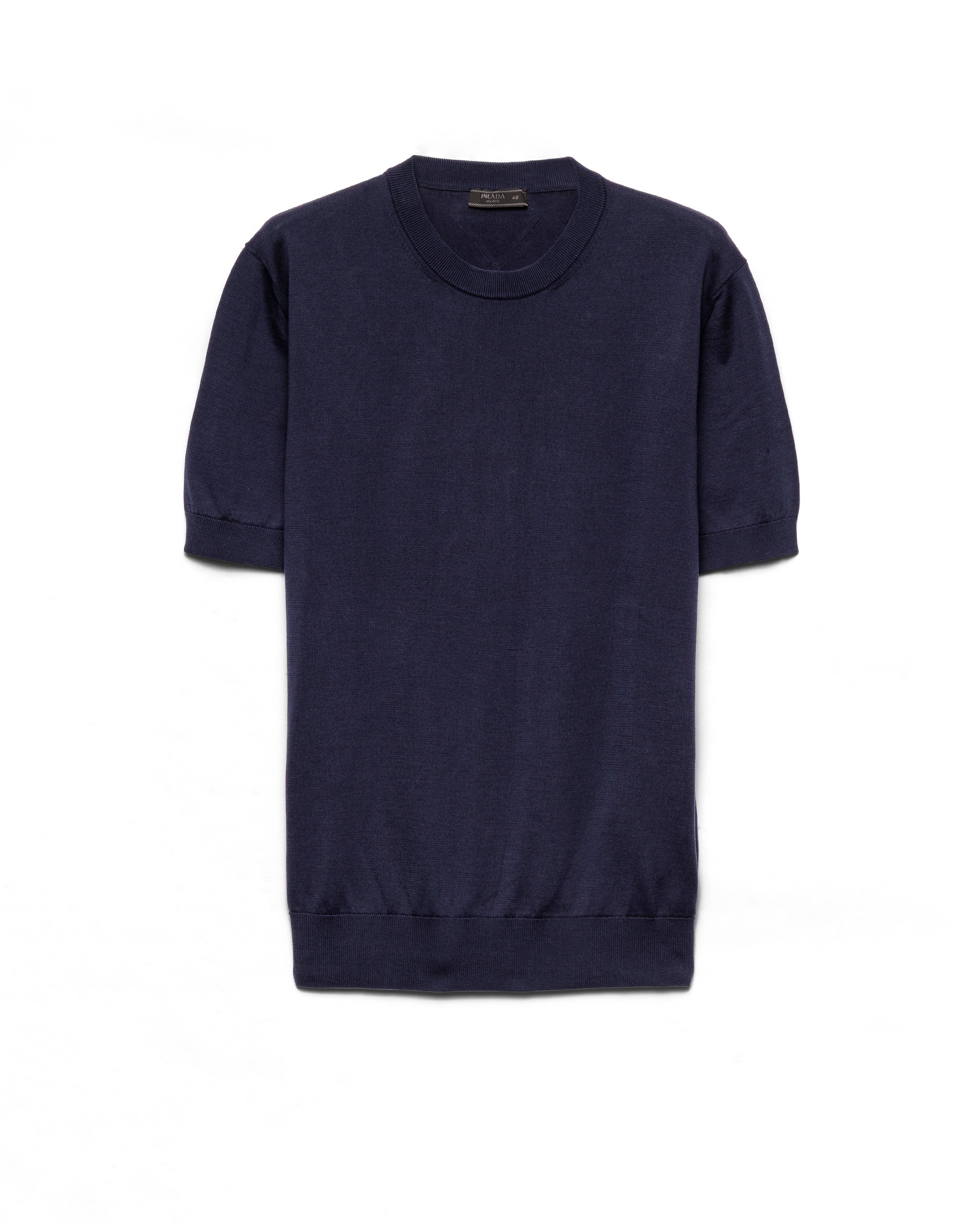 Prada Maglia Girocollo In Cotone, Uomo, Blu, Taglia 46