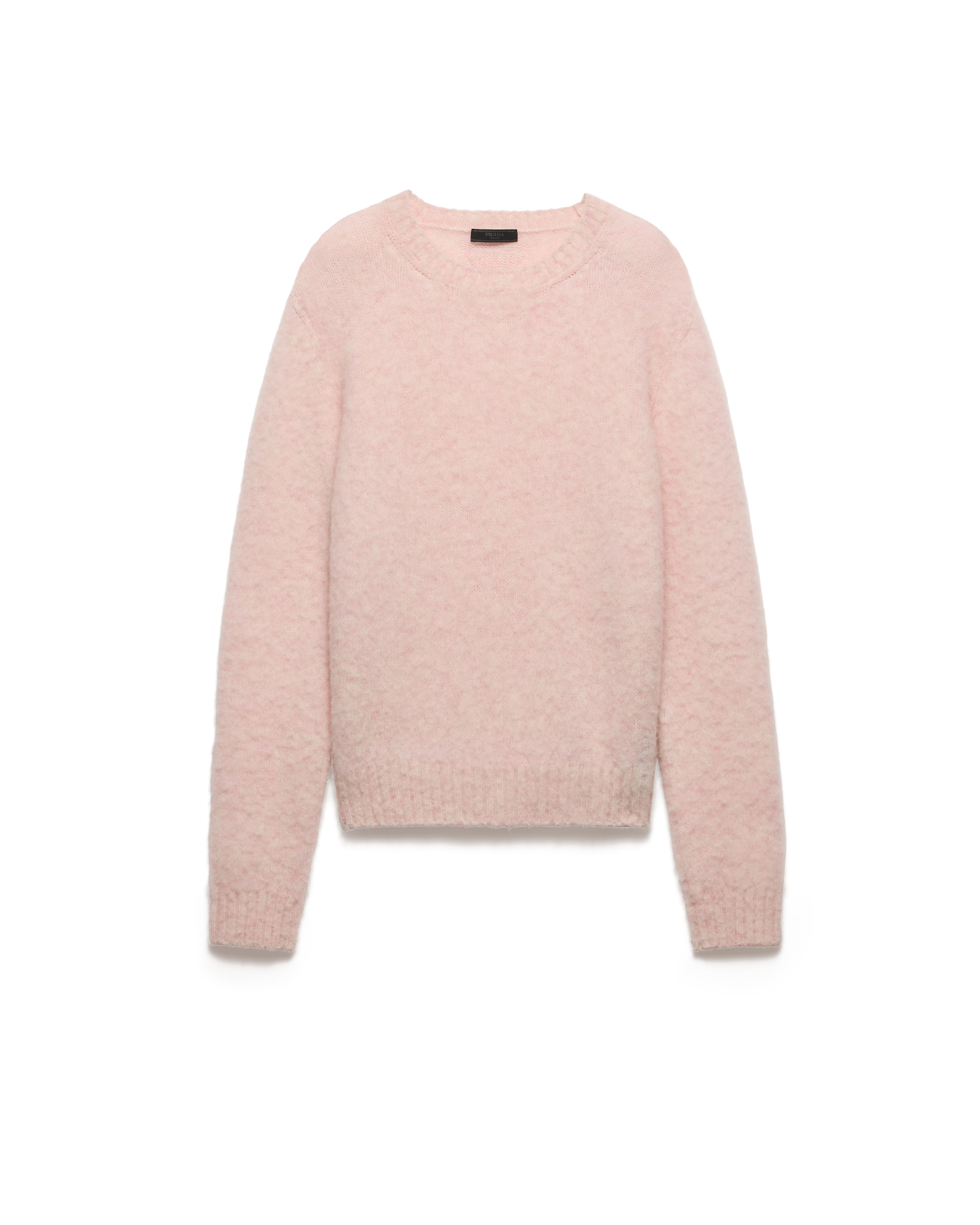 Prada Maglia Girocollo In Lana Shetland, Uomo, Alabastro, Taglia 50