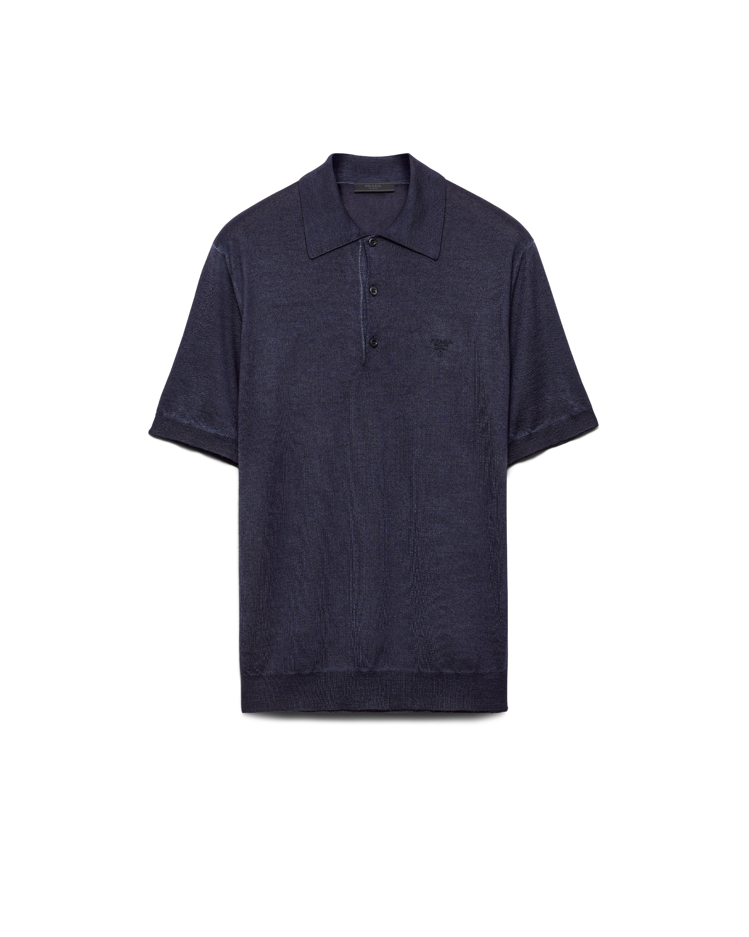 Prada Polo In Cashmere, Uomo, Blu, Taglia 50