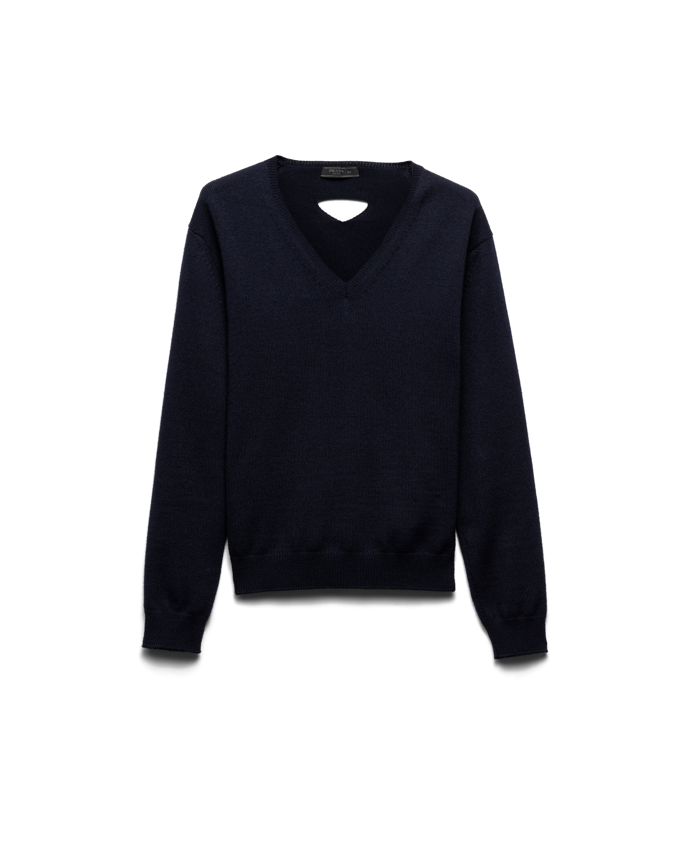 Prada Pull À Col V En Laine, Homme, Bleu, Taille 50