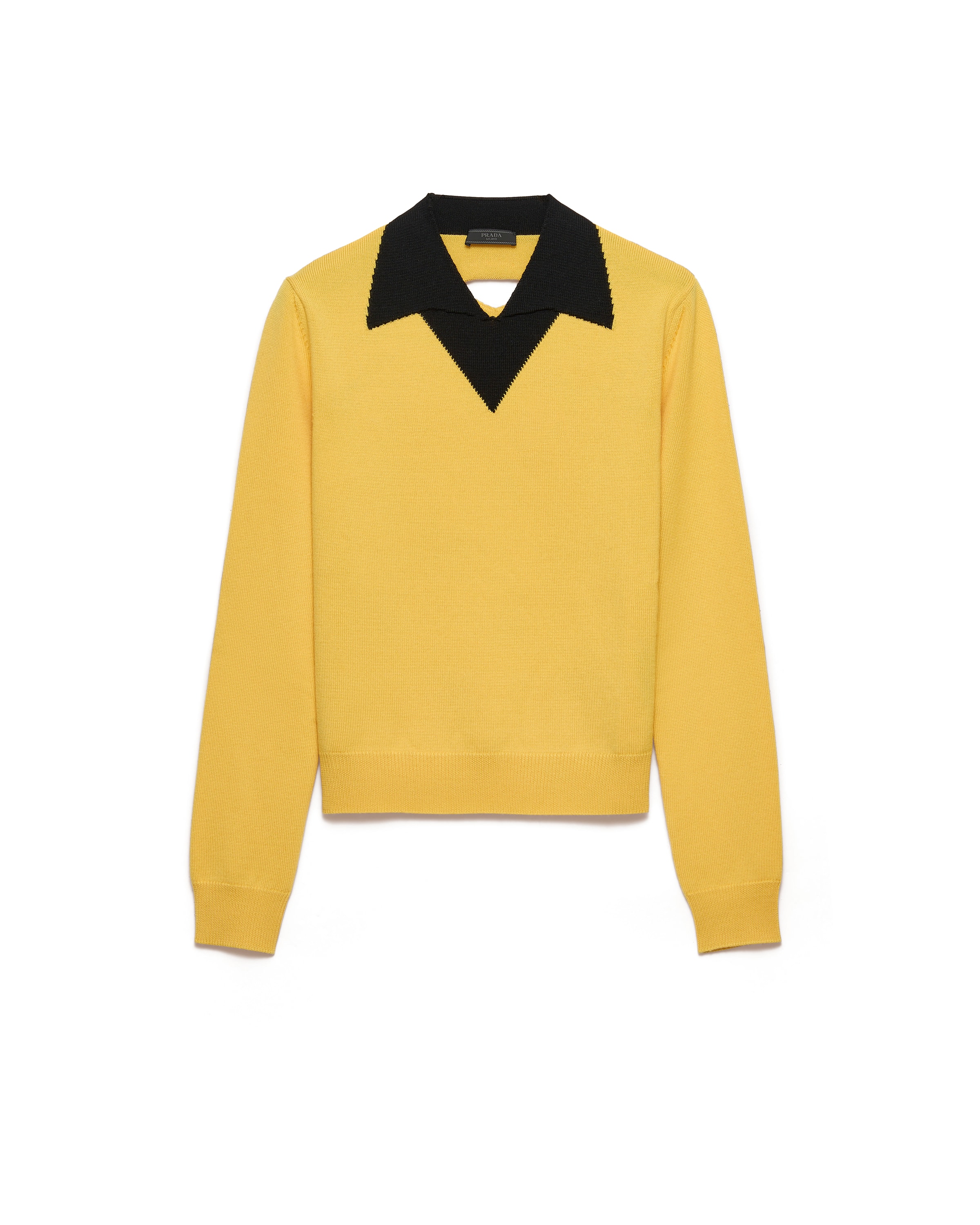 Prada Polo In Lana, Uomo, Giallo/nero, Taglia 50