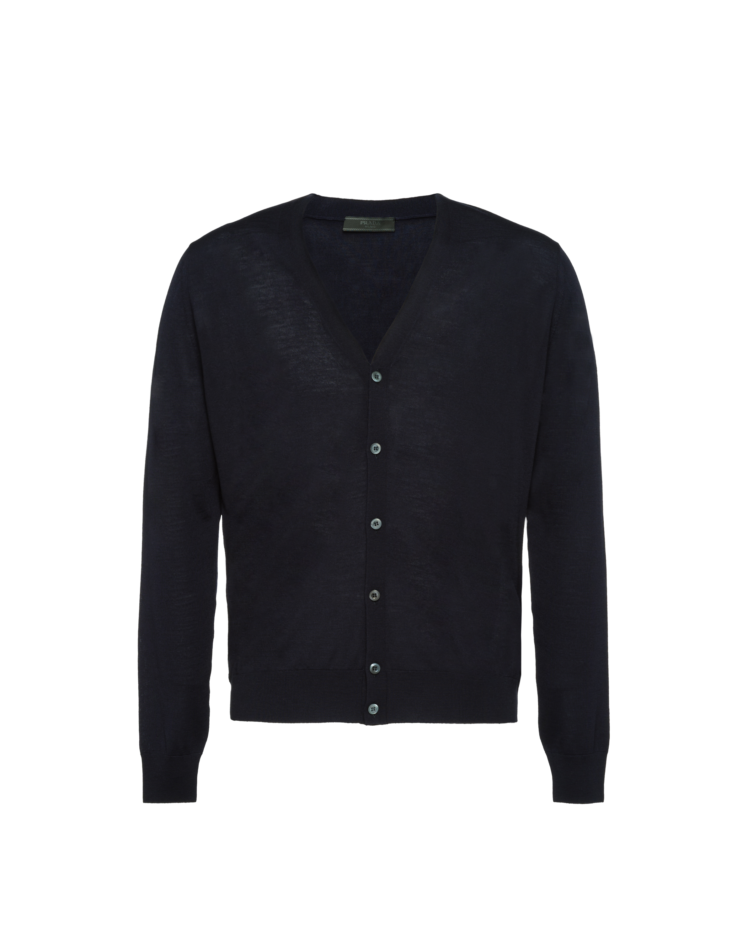 black wool cardigan