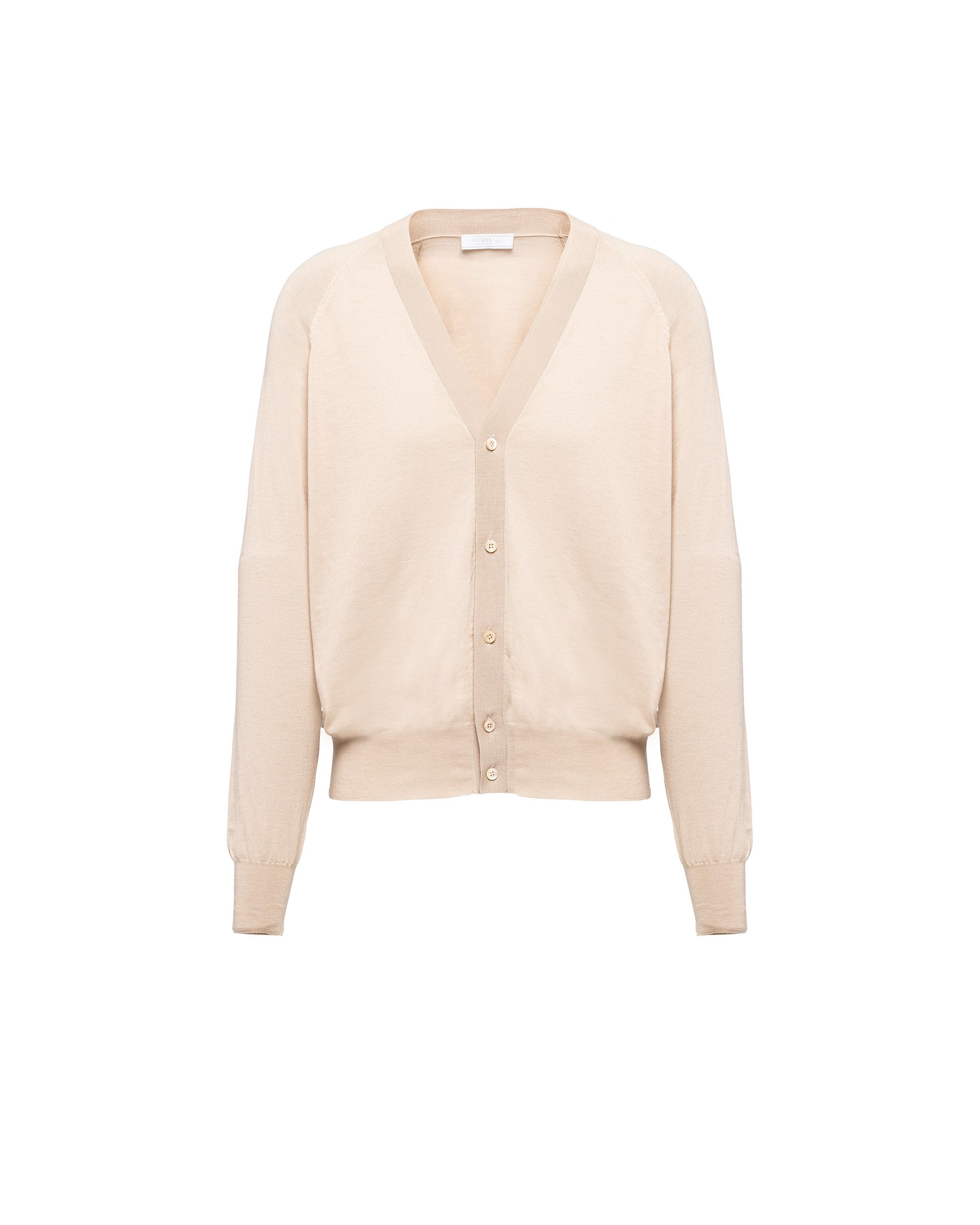 Prada Worsted-wool Cardigan In Neutrals